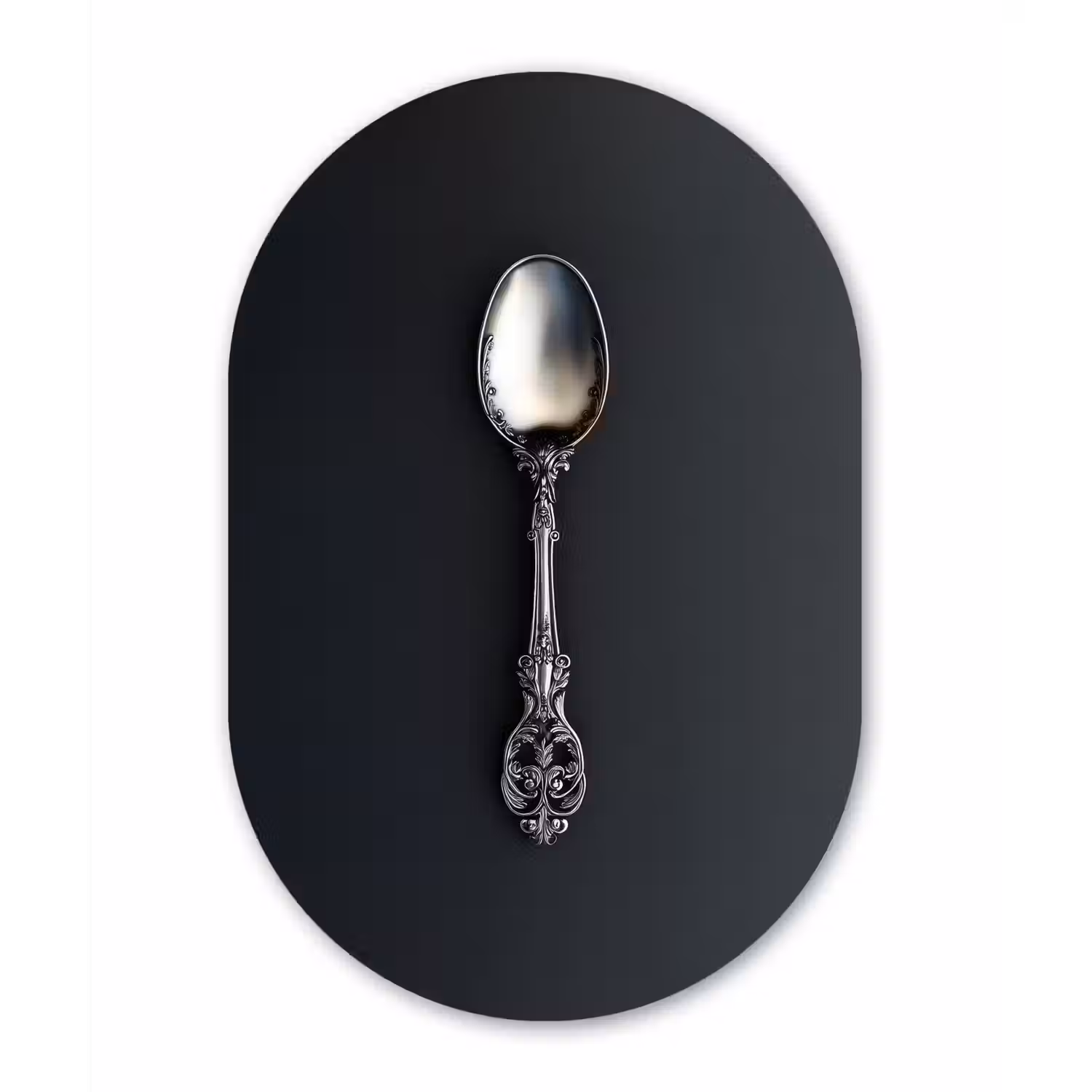 Lepel - Zilver - Metaal Wandcirkel Ovaal Forex klein -3d