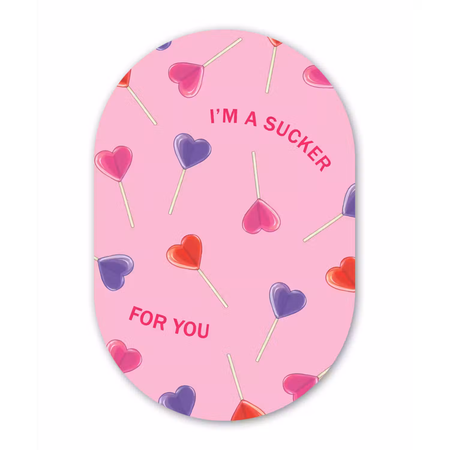 Lolly - Valentijn - Illustratie - Snoep Wandcirkel Ovaal Forex klein -3d