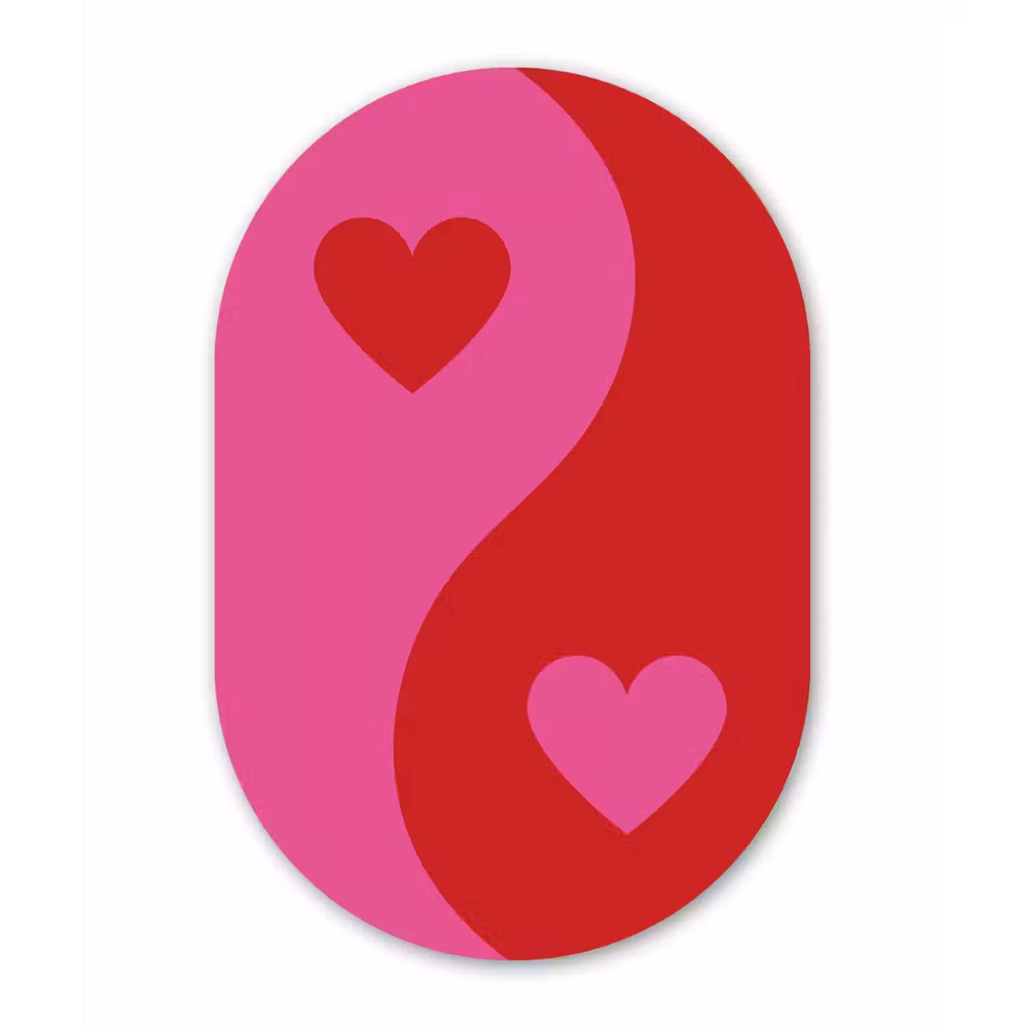 Minimalistisch - Rood - Roze - Hartjes Wandcirkel Ovaal Forex klein -3d