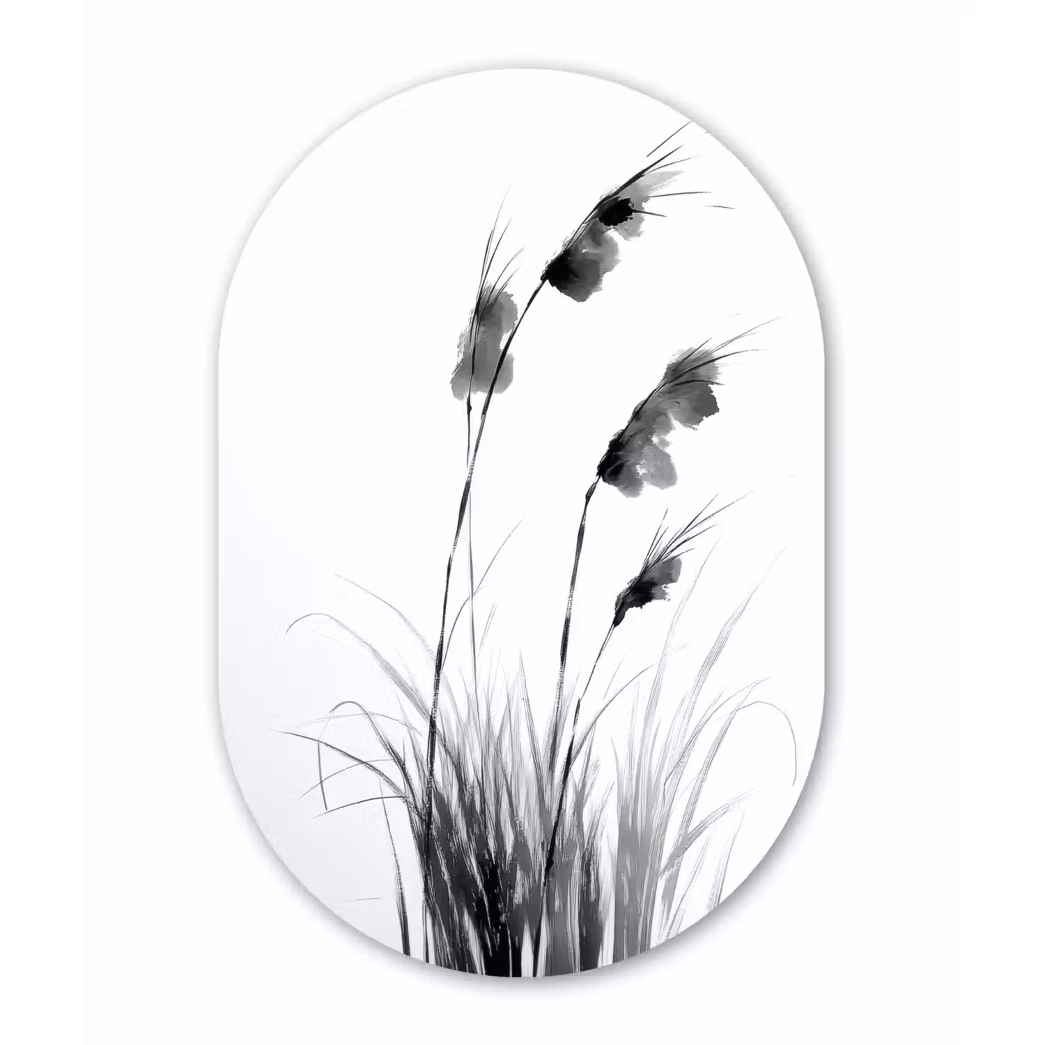 Minimalistisch - Stelen - Wit Wandcirkel Ovaal Forex klein -3d
