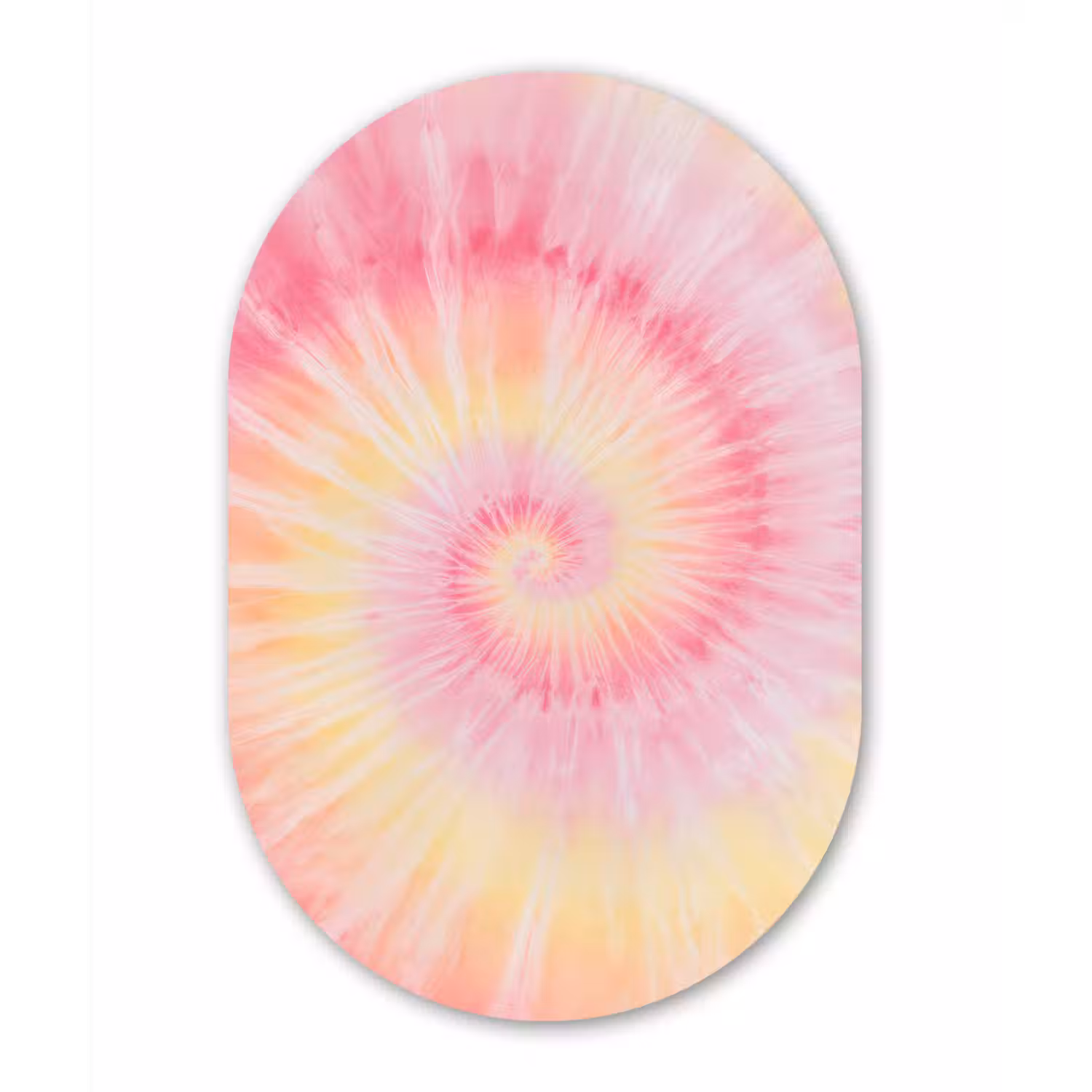 Patroon - Tie Dye - Pasteltinten - Roze Wandcirkel Ovaal Forex klein -3d