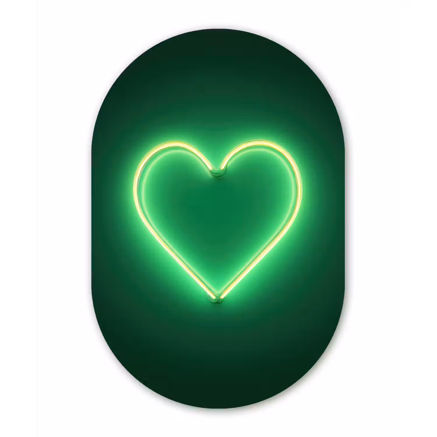 Neon - Groen - Licht Wandcirkel Ovaal Forex klein -3d