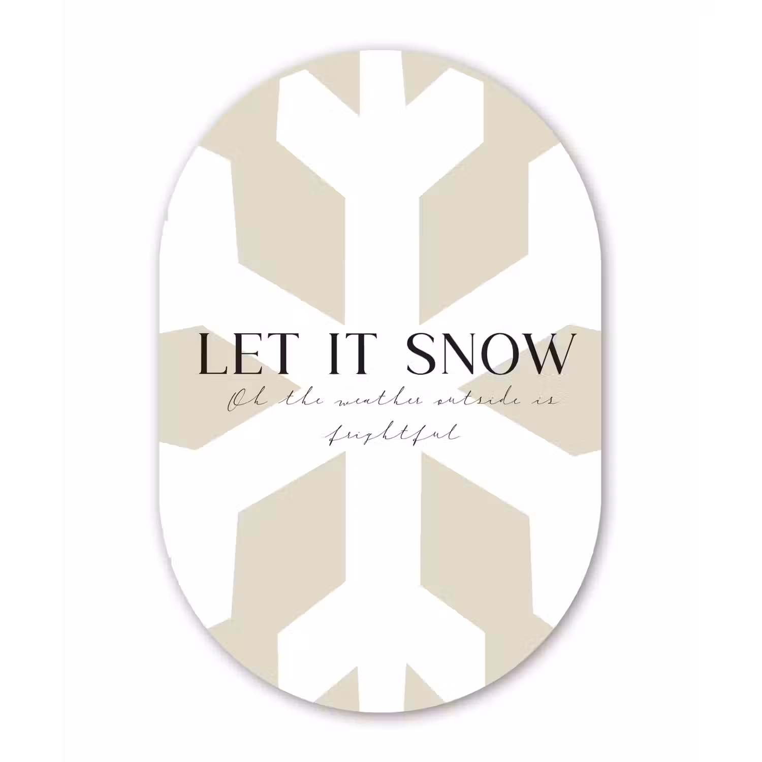 Sneeuw - Japandi - Winter - Decoratie Wandcirkel Ovaal Forex klein -3d