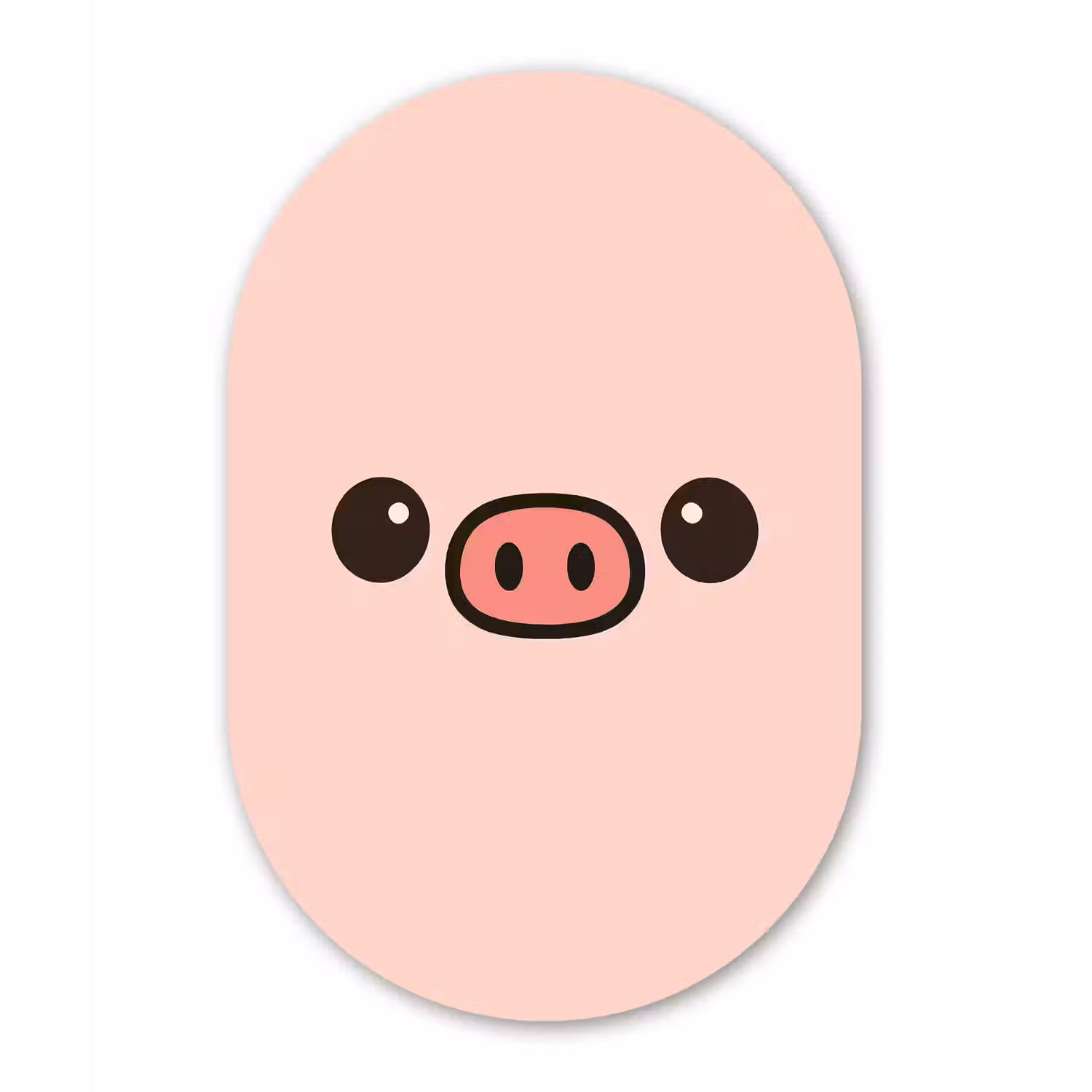 Varken - Roze - Minimalistisch Wandcirkel Ovaal Forex klein -3d