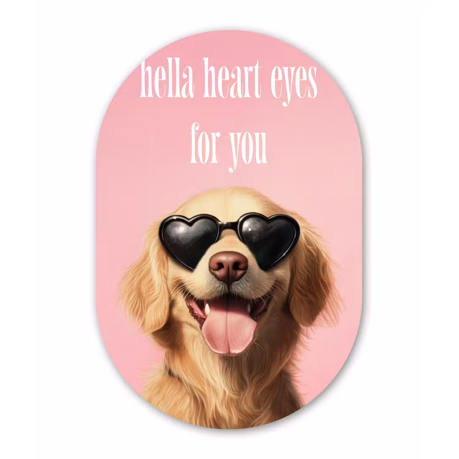 Zonnebril - Hartjes - Hond - Valentijn Wandcirkel Ovaal Forex klein -3d