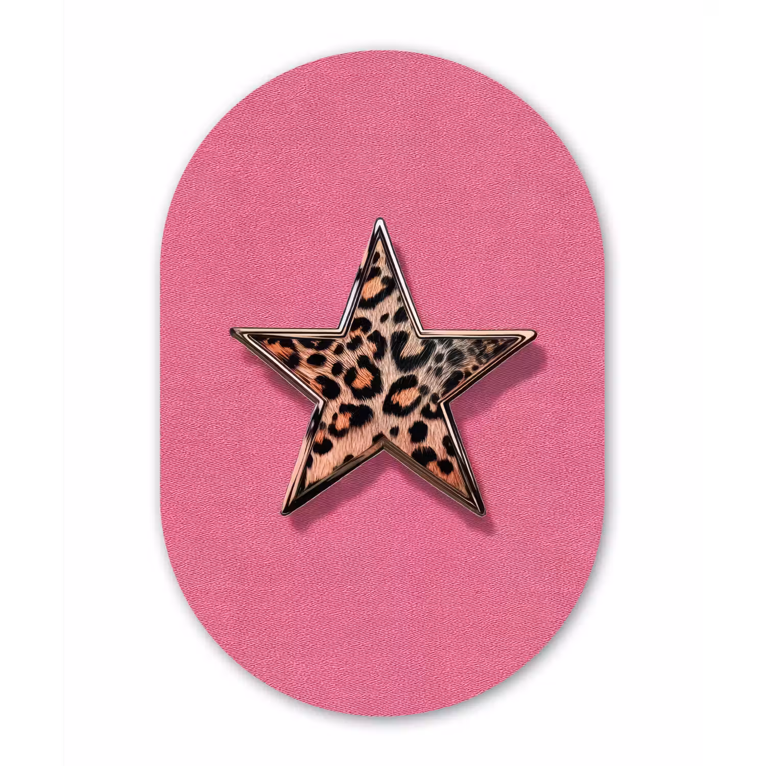 Ster - Luipaard - Print - Roze Wandcirkel Ovaal Forex klein -3d