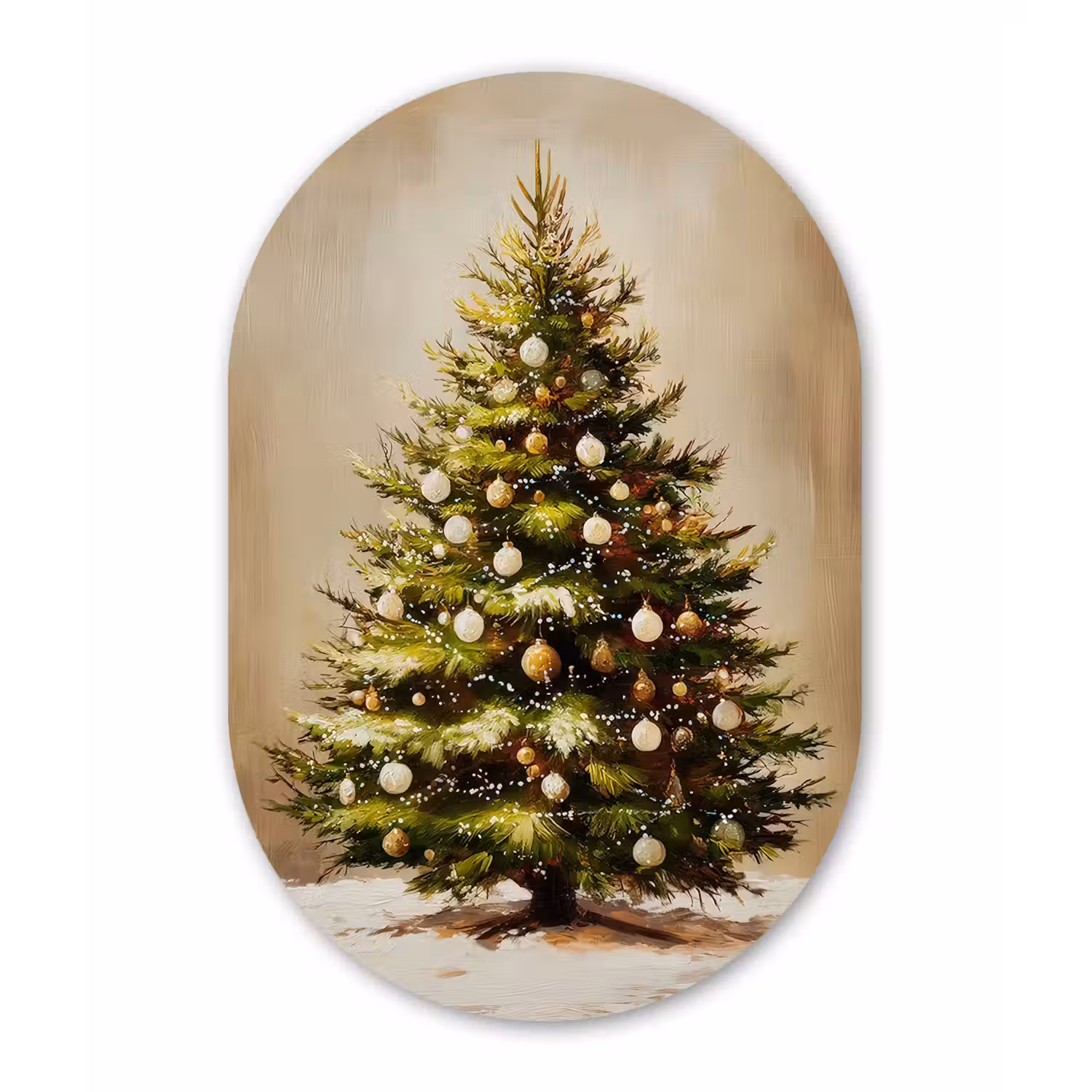 Kerst - Sfeer - Groen Wandcirkel Ovaal Forex klein -3d