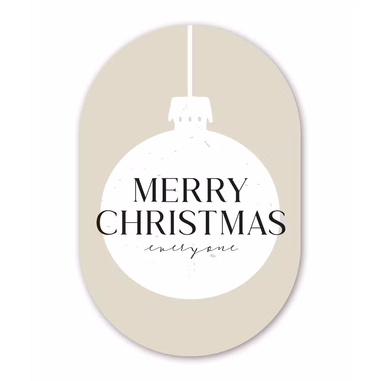Christmas - Kerstballen - Japandi - Witte kerstballen Wandcirkel Ovaal Forex klein -3d