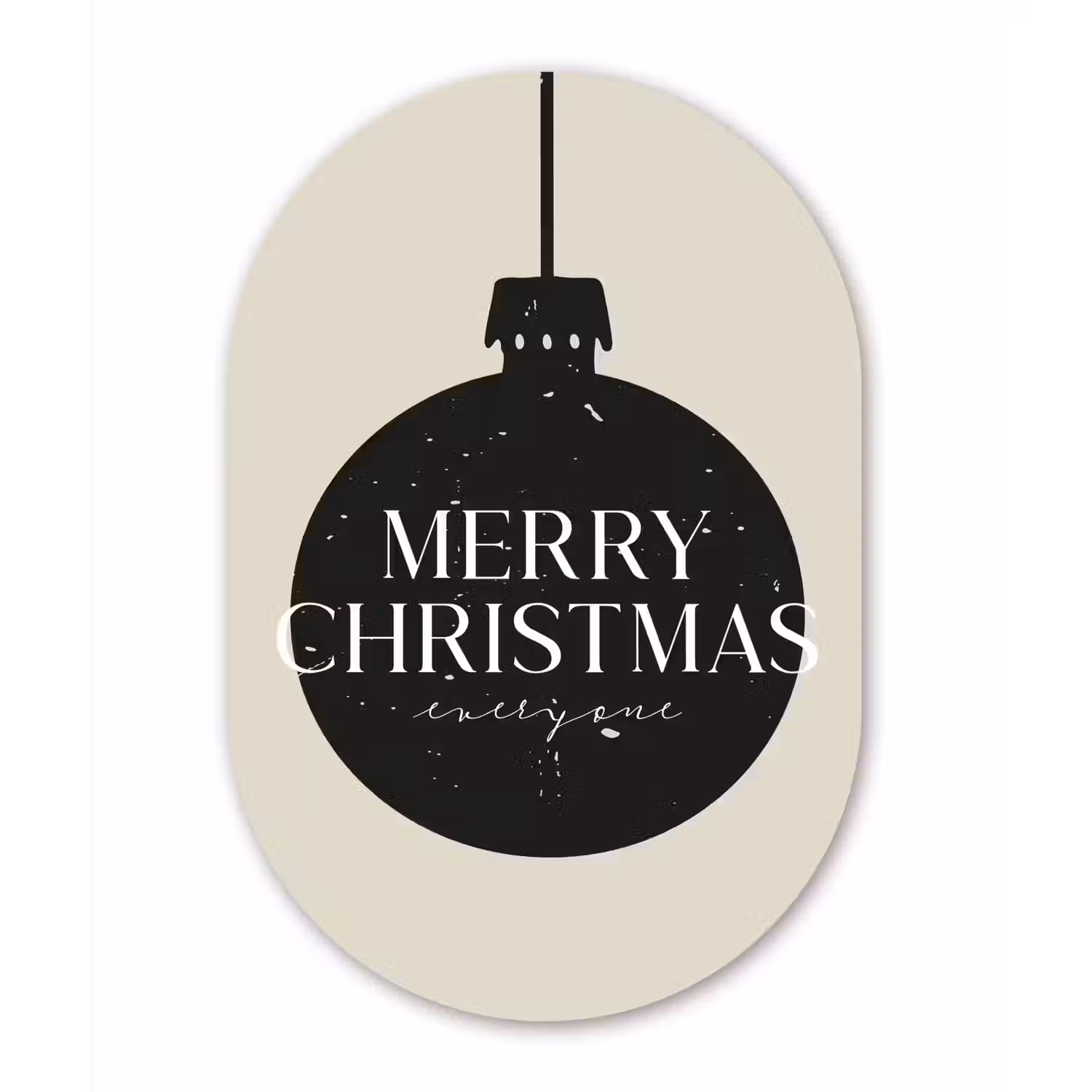 Kerstballen - Japandi - Christmas - Zwarte kerstballen Wandcirkel Ovaal Forex klein -3d