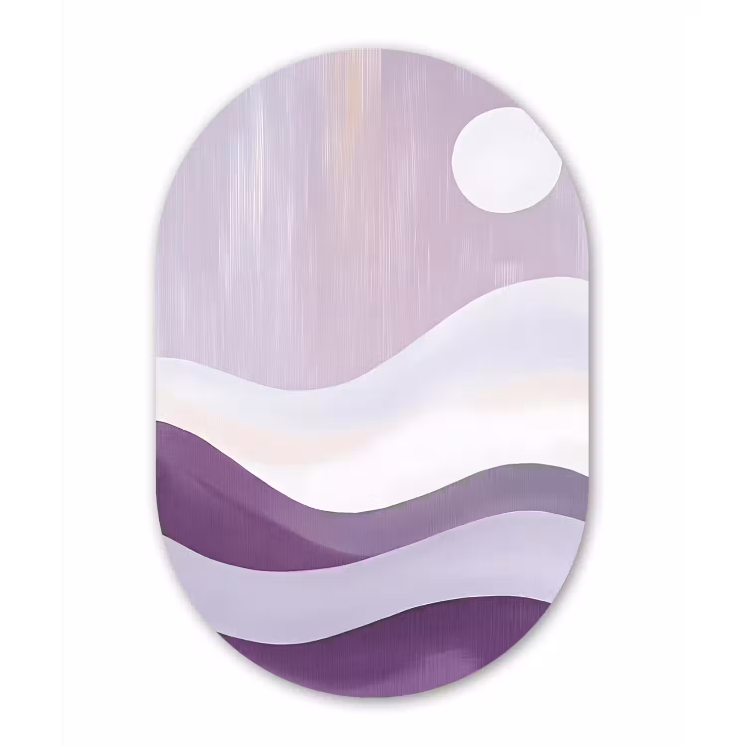 Golven - Heuvels - Abstract - Paars Wandcirkel Ovaal Forex klein -3d