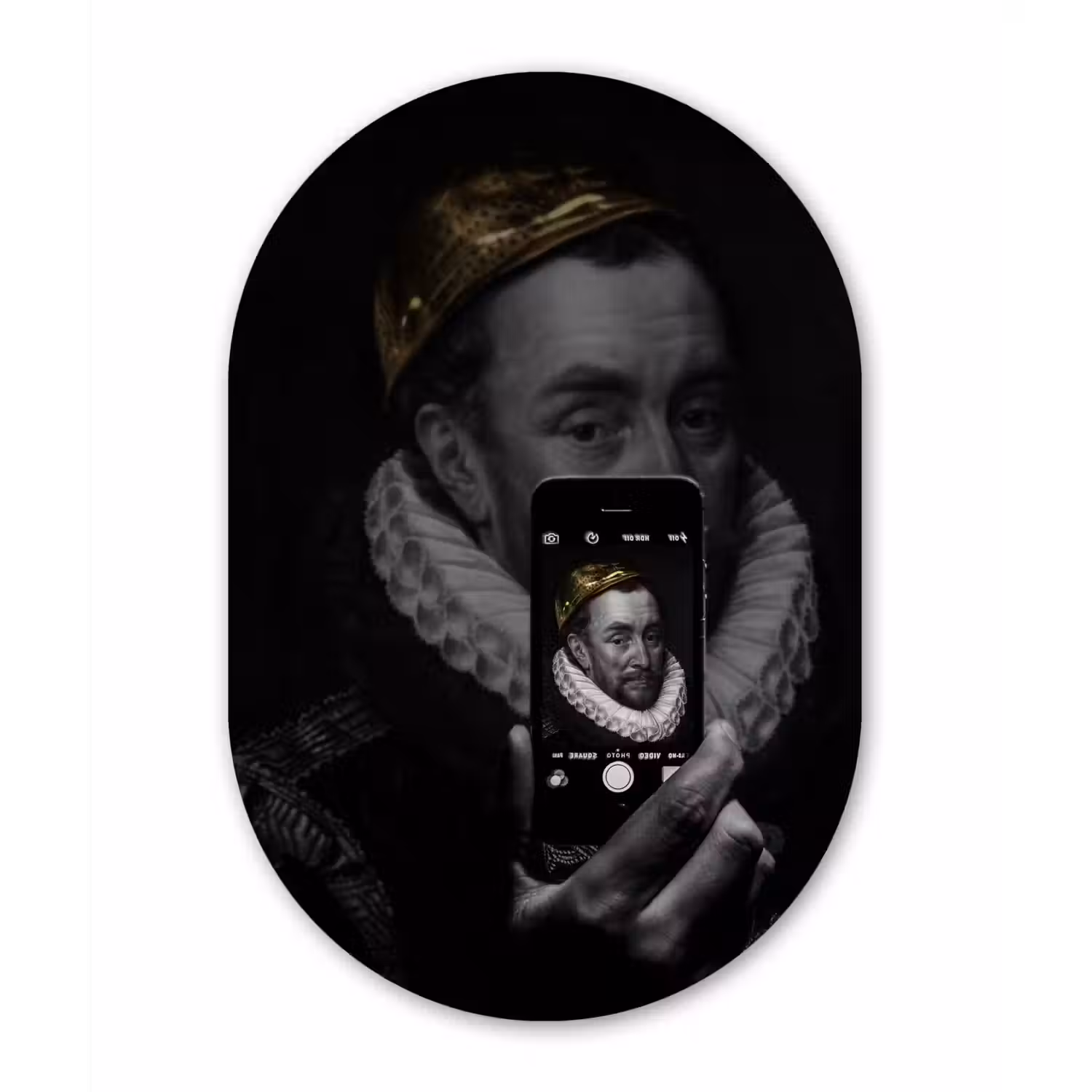 Willem van Oranje - Adriaen Thomasz - Smartphone Wandcirkel Ovaal Forex klein -3d
