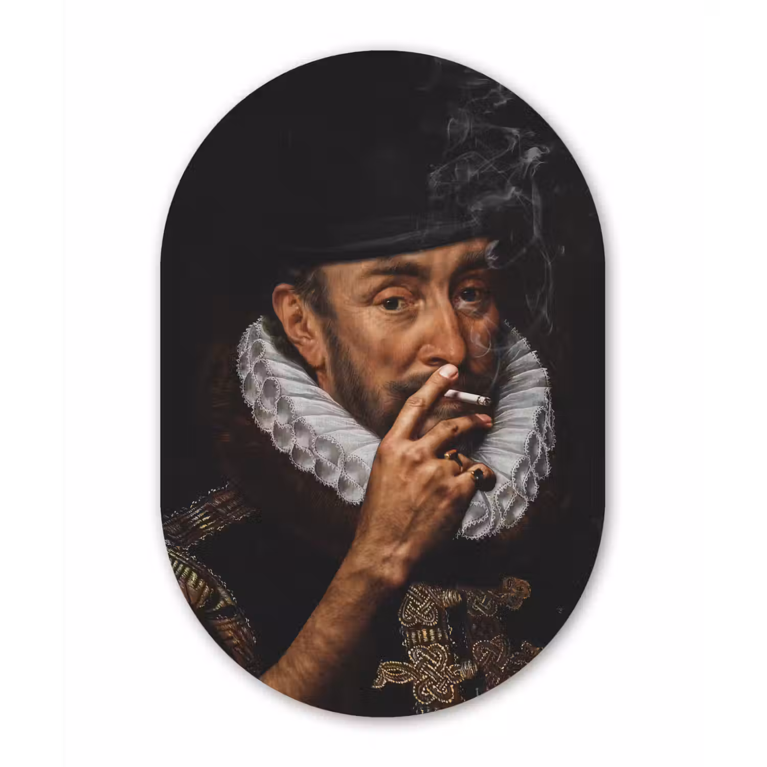 Willem van Oranje - Adriaen Thomasz - Sigaretten Wandcirkel Ovaal Forex klein -3d