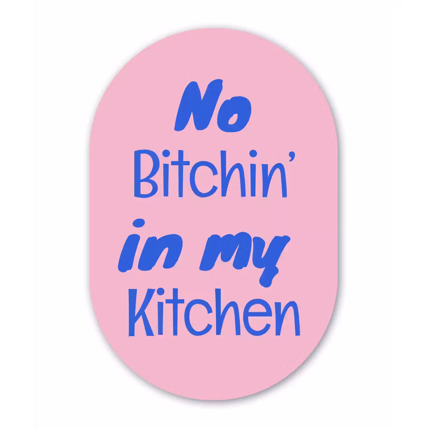 Quote - Blauw - Lettertype - Keuken Wandcirkel Ovaal Forex klein -3d
