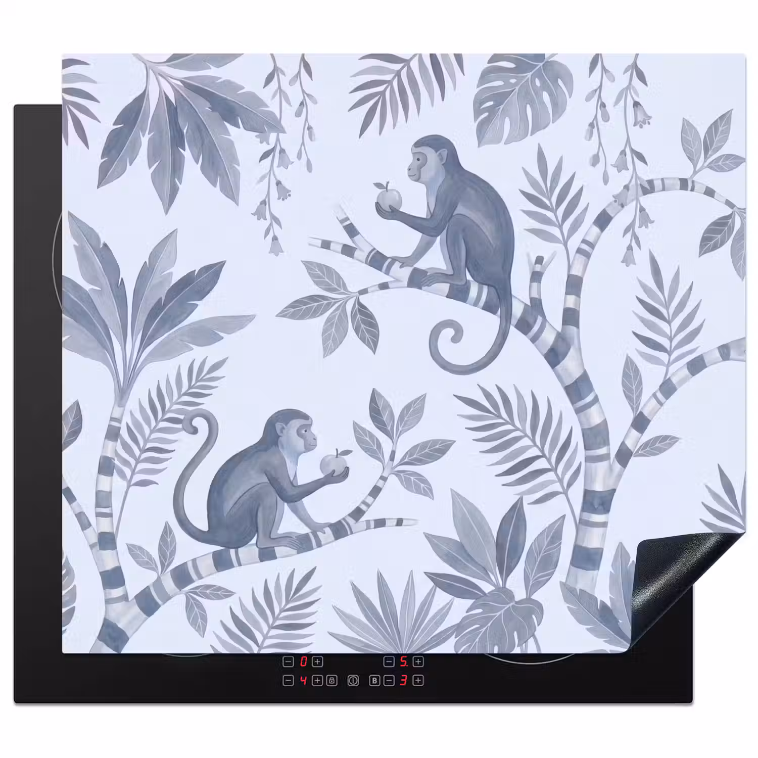 Aap - Boom - Bladeren - Jungle - Illustratie Inductie beschermer vinyl 3mm middel -3d