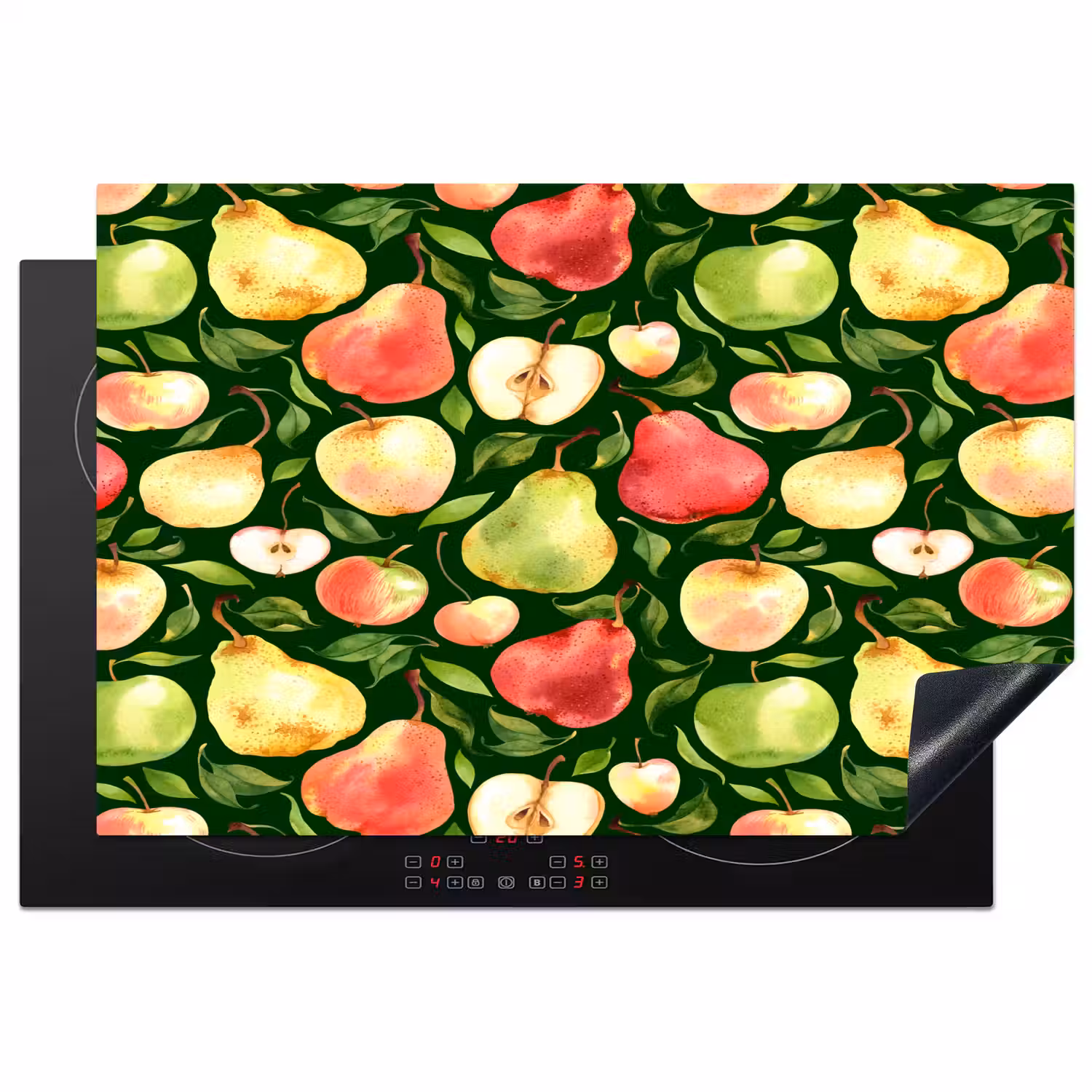 Appels - Peren - Fruit - Groen Inductie beschermer vinyl 3mm klein 276 -3d