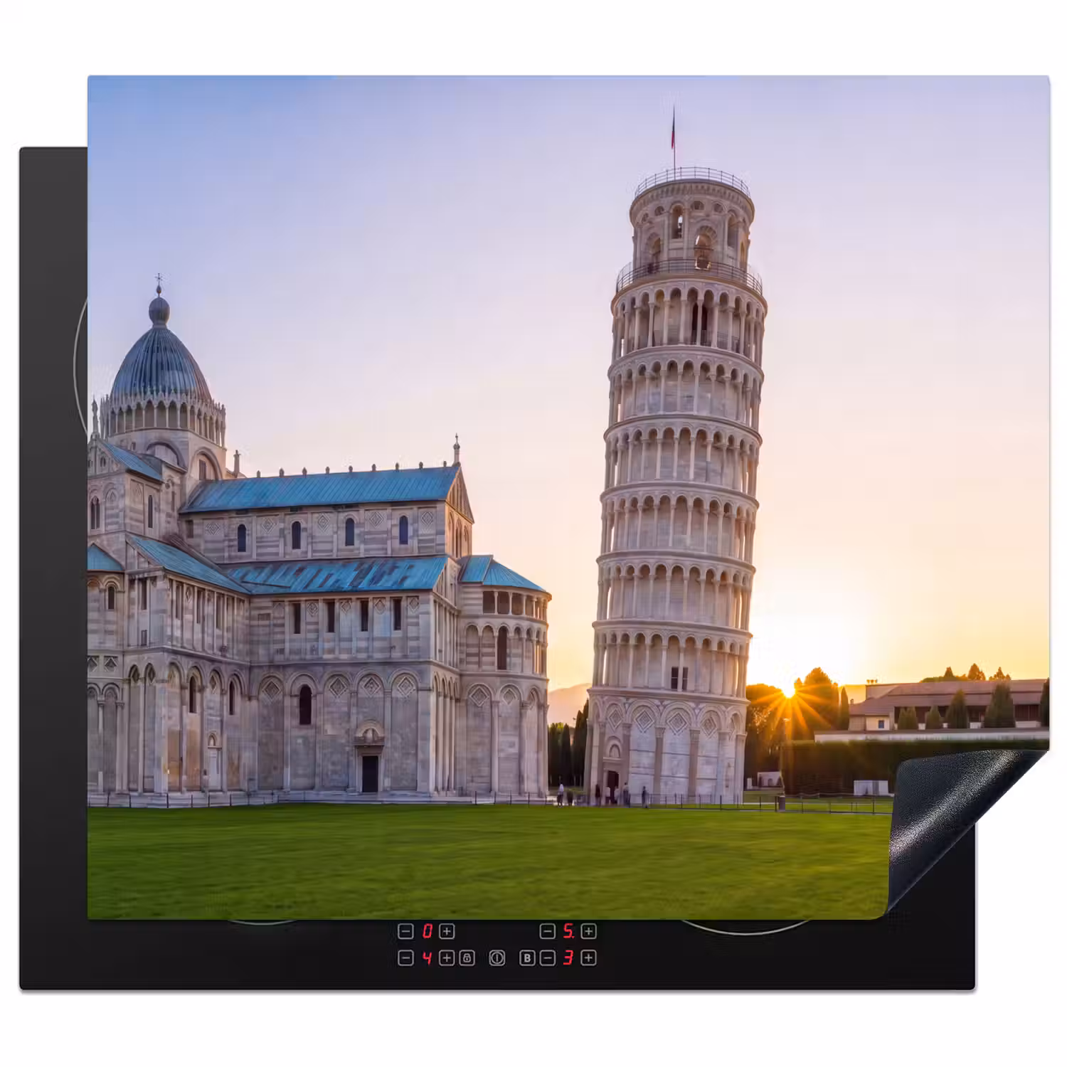 Architectuur - Toren - Pisa - Italië - Zonsondergang Inductie beschermer vinyl 3mm middel -3d