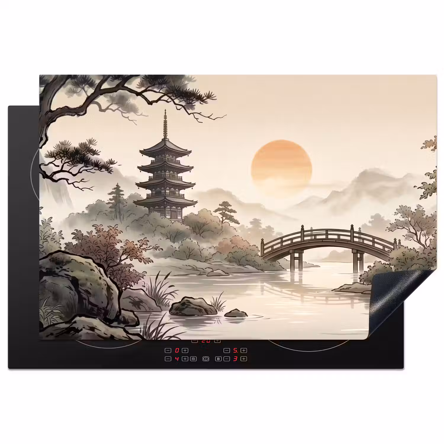 Azië - Landschap - Kleurrijk Inductie beschermer vinyl 3mm klein -3d