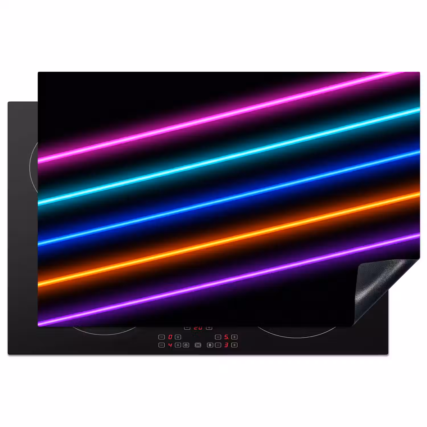 Esthetiek - Retro - Neon Inductie beschermer vinyl 3mm klein -3d
