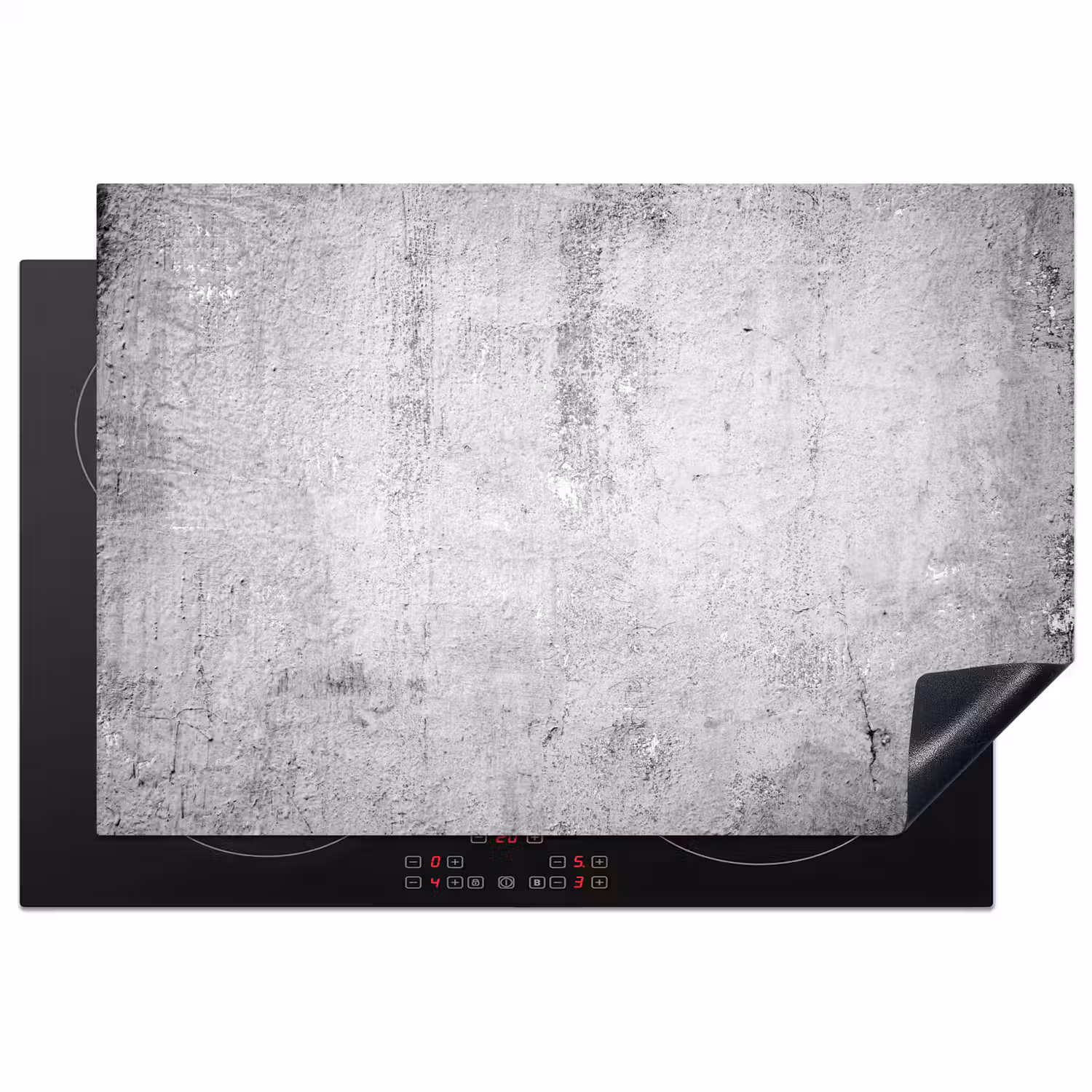 Beton - Grijs - Patroon - Vintage - Industrieel Inductie beschermer vinyl 3mm klein -3d