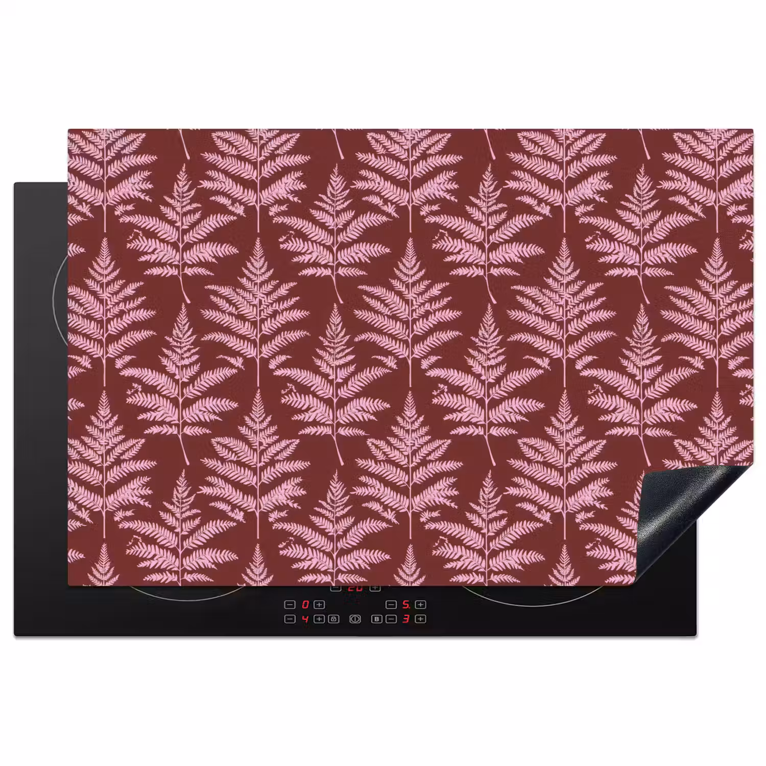 Blad - Patroon - Paars Inductie beschermer vinyl 3mm klein 276 -3d