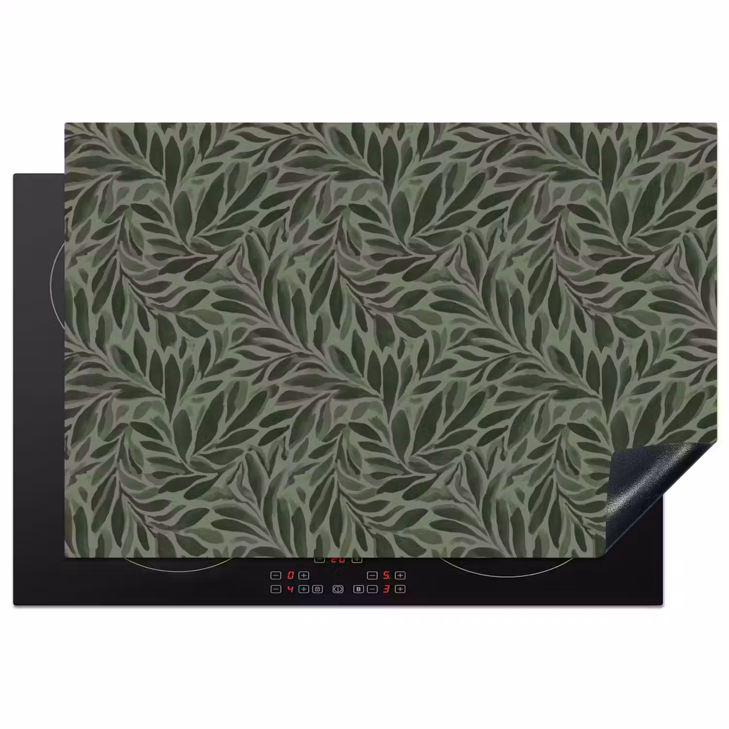 Bladeren - Organisch - Groen Inductie beschermer vinyl 3mm klein 276 -3d
