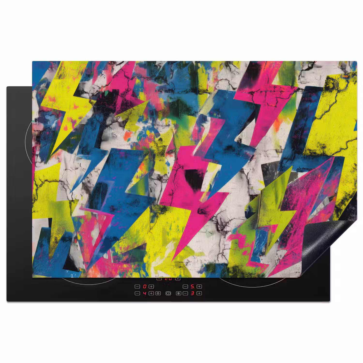 Bliksemschichten - Patroon - Marmer - Kleuren Inductie beschermer vinyl 3mm klein -3d
