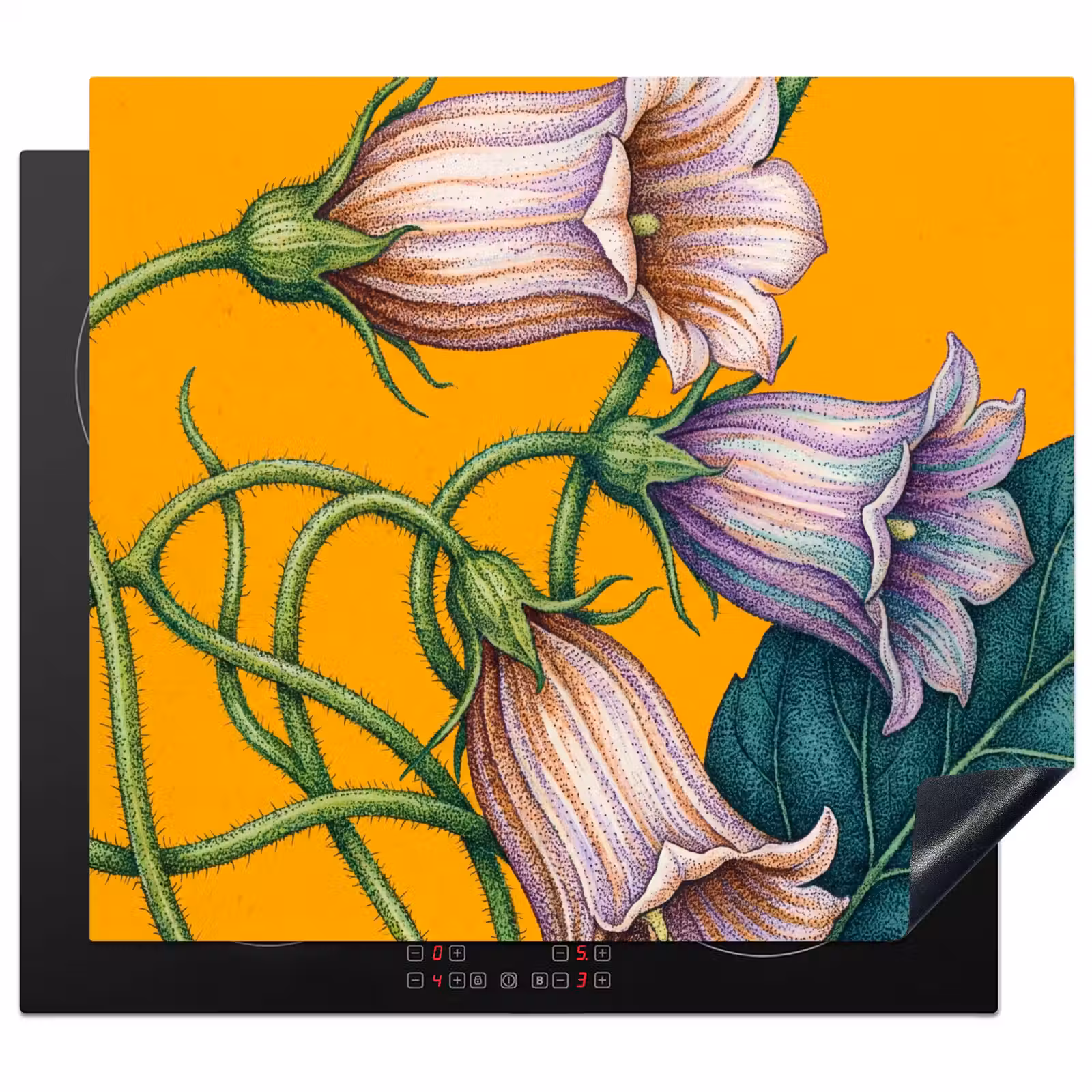 Herdabdeckplatte - Blumen – Botanik – Gelb - Bloemen - Botanisch - Geel Inductie beschermer vinyl 3mm middel