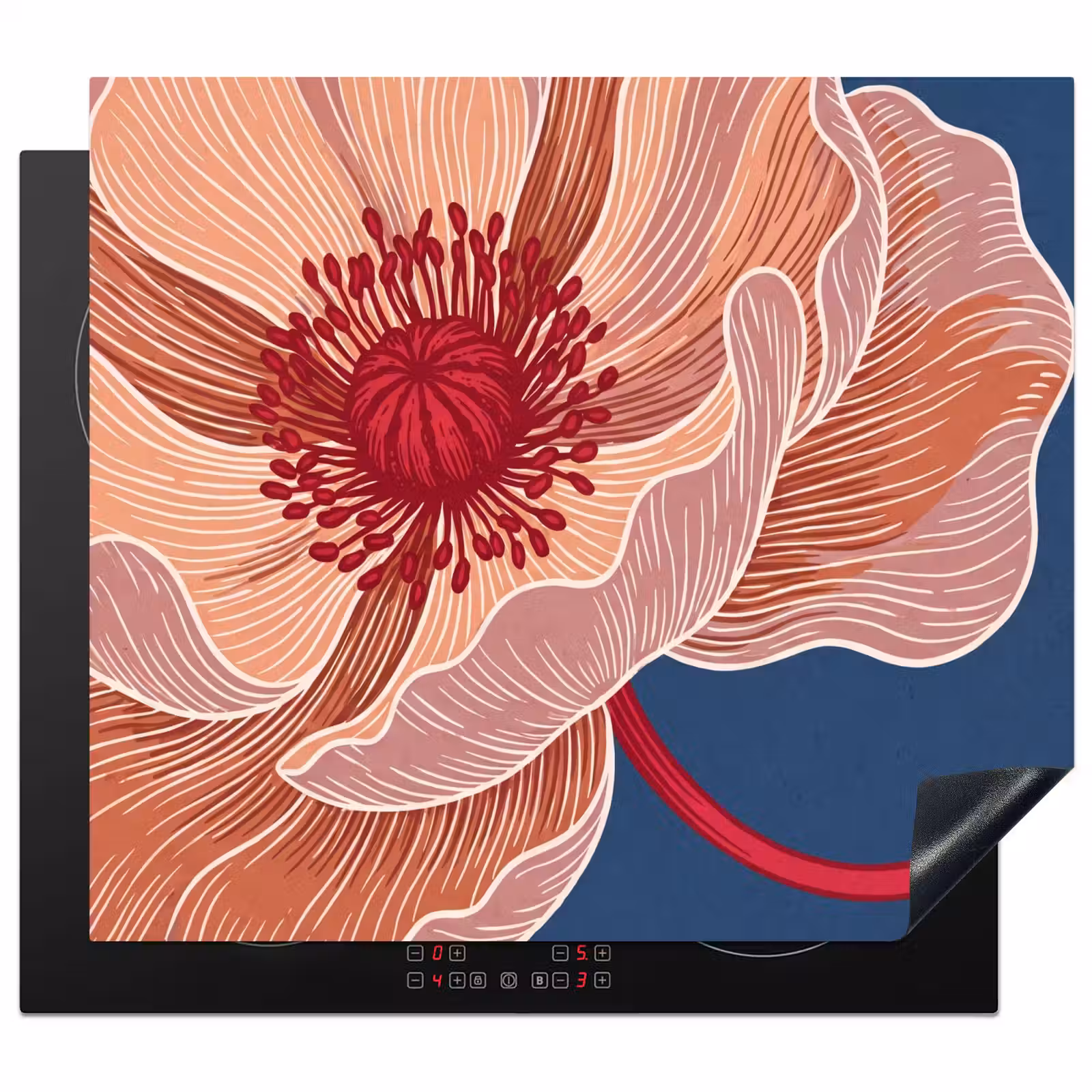 Herdabdeckplatte - Blumen – Modern – Abstrakt - Bloemen - Modern - Abstract Inductie beschermer vinyl 3mm middel