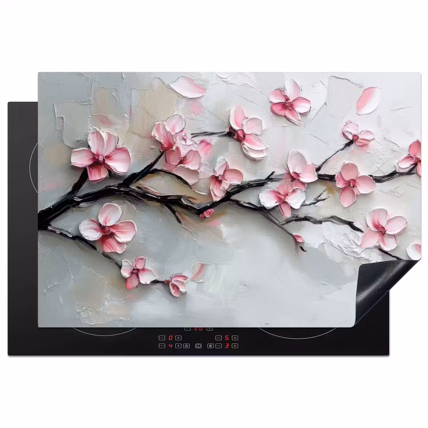 Bloesem - Kunstzinnig - Roze - Sakura Inductie beschermer vinyl 3mm klein -3d