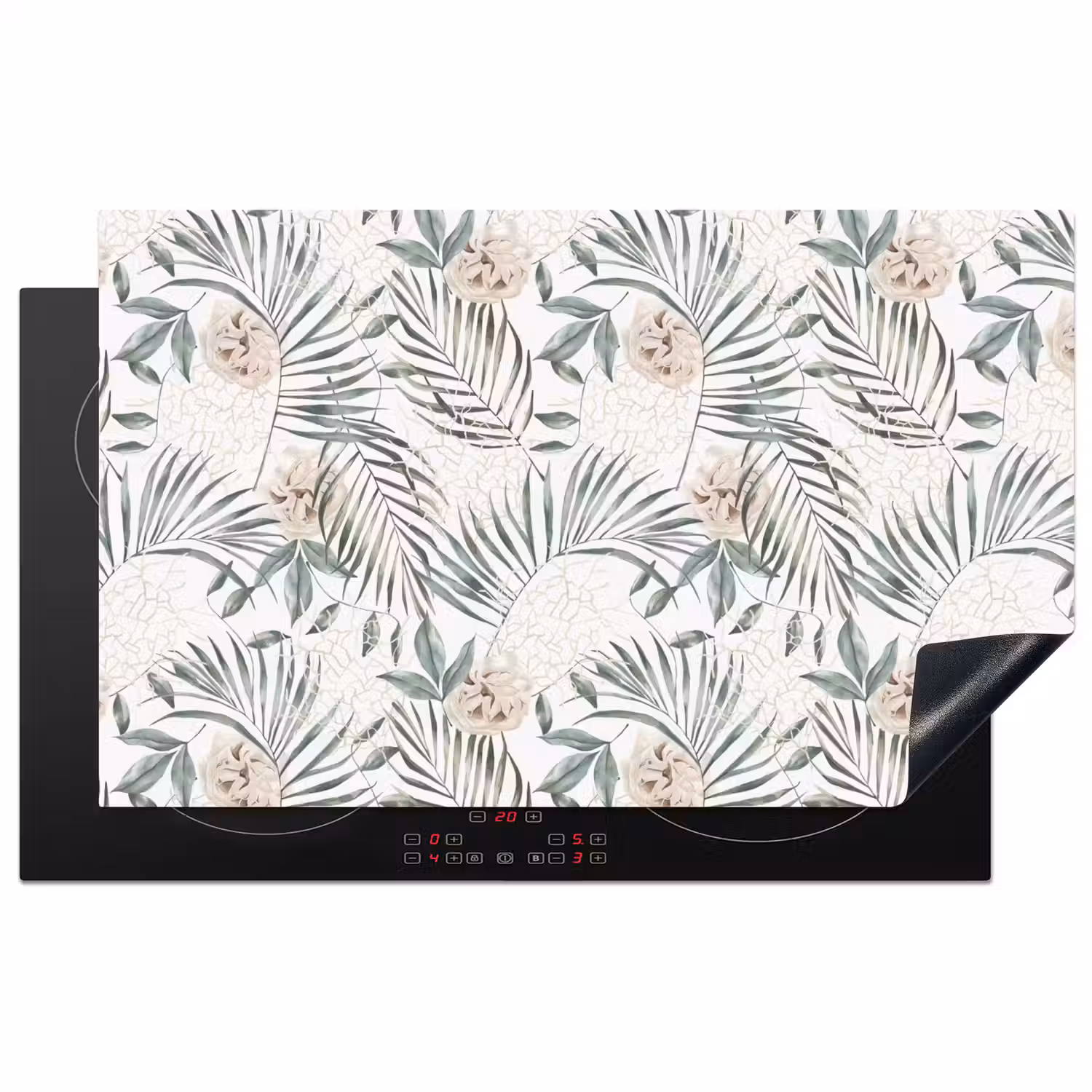 Bohemian - Bladeren - Bloemen - Tropisch Inductie beschermer vinyl 3mm klein -3d