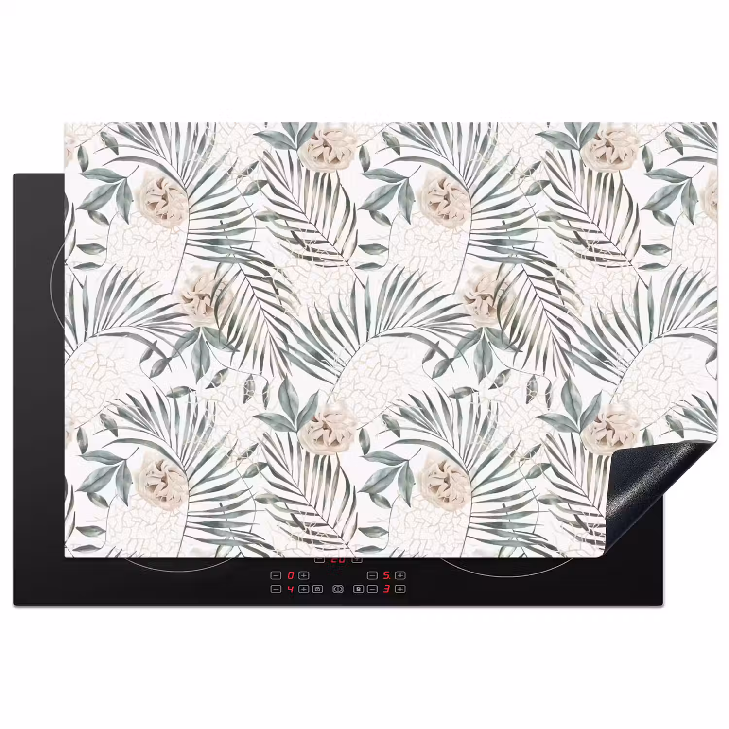 Bohemian - Bloemen - Bladeren - Jungle - Tropical Inductie beschermer vinyl 3mm klein -3d