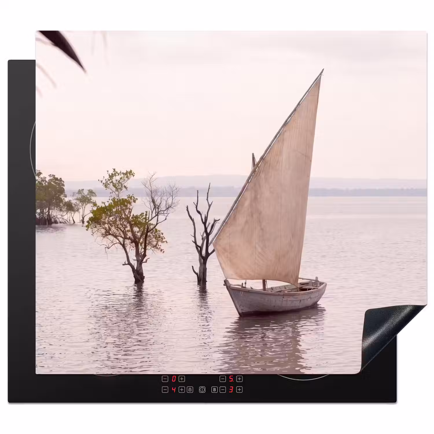 Boot - Zeil - Water - Tropisch - Natuur Inductie beschermer vinyl 3mm middel -3d