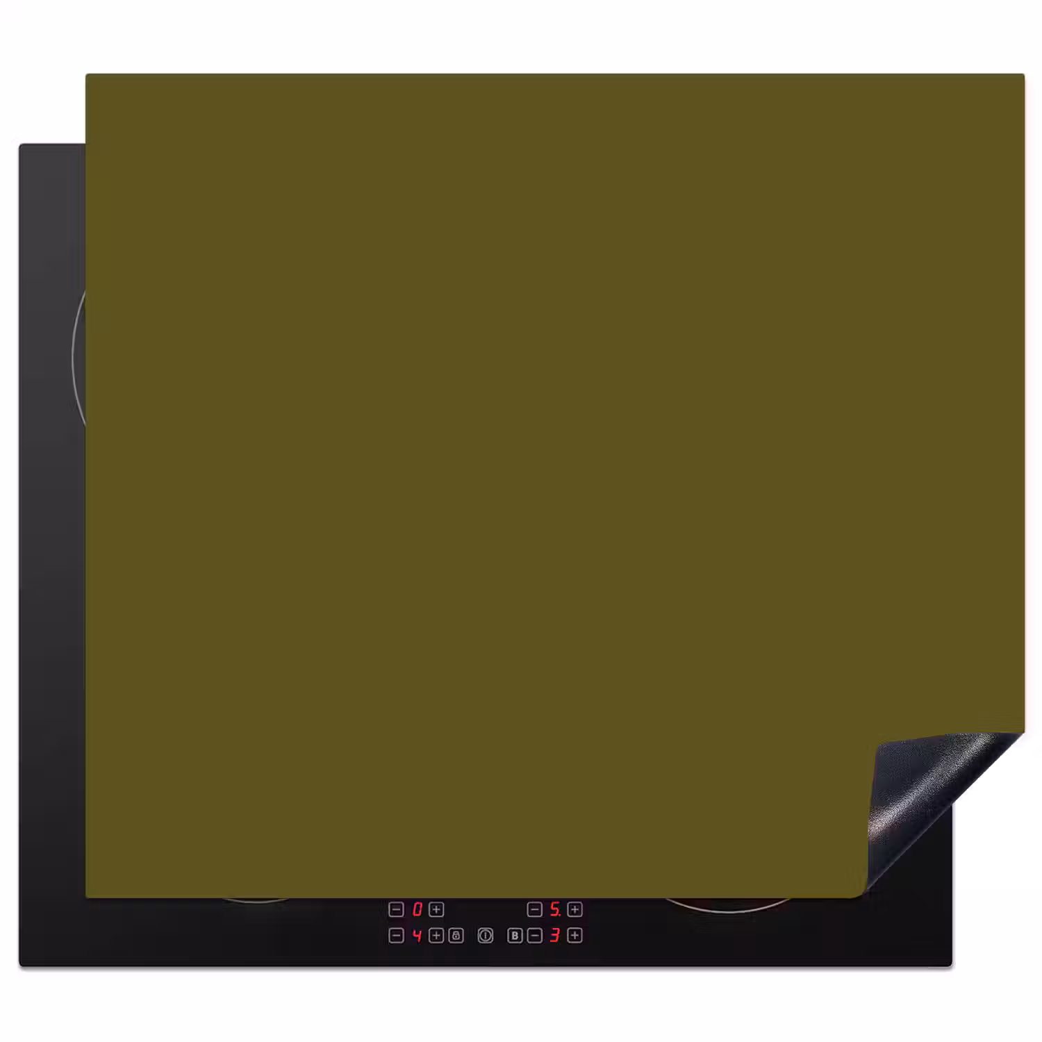 Dark - Olive - Groen Inductie beschermer vinyl 3mm middel 274 -3d