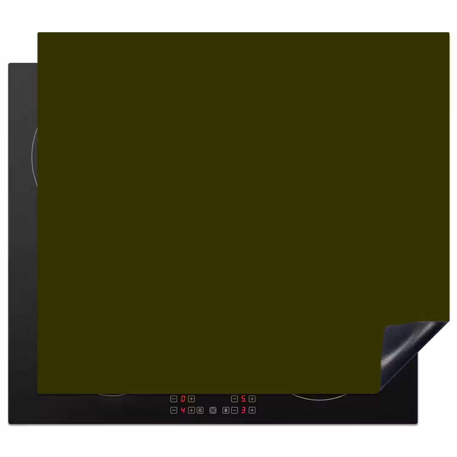 Dark - Olive - Groen Inductie beschermer vinyl 3mm middel 274 -3d