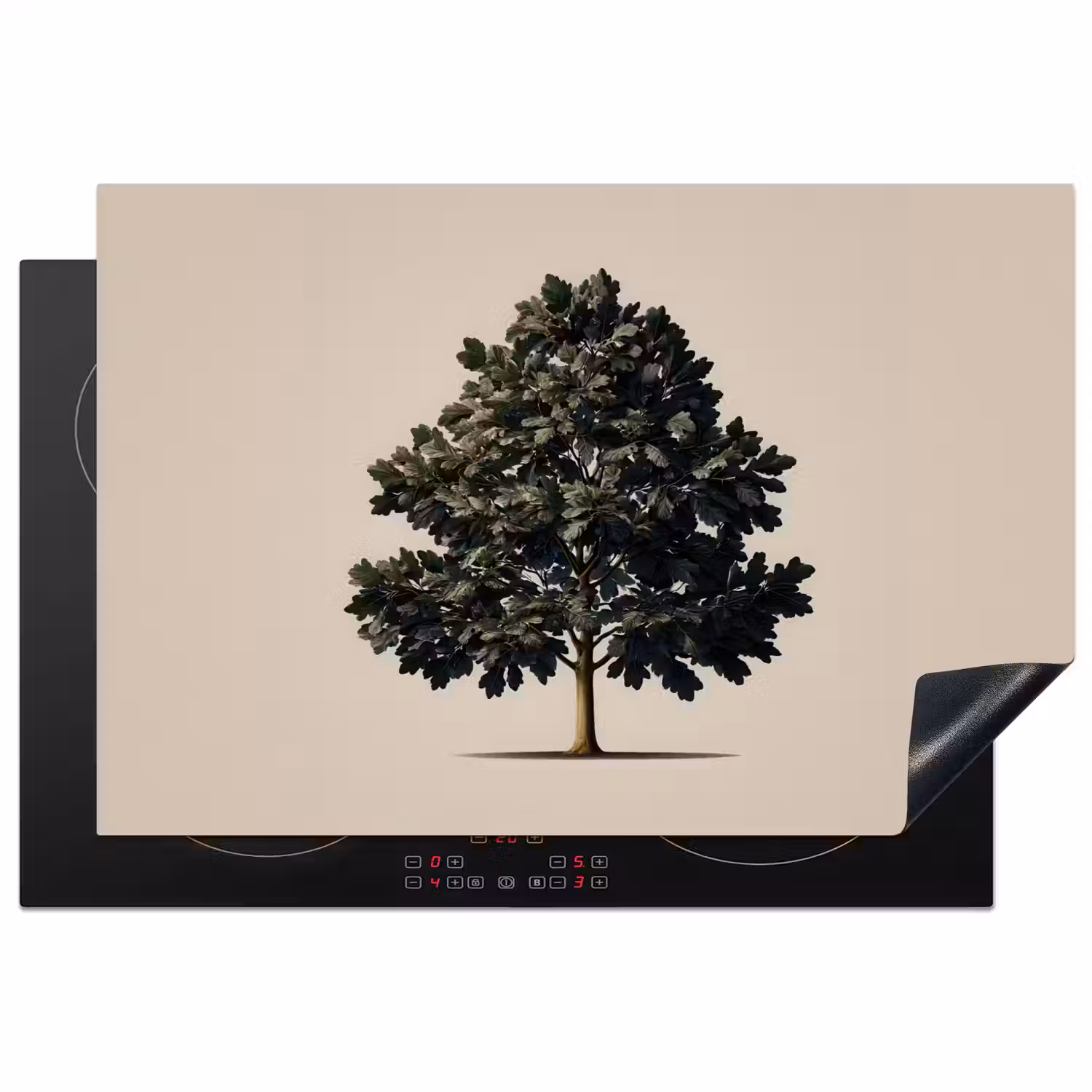 Eikenboom - Schaduw - Egaal Inductie beschermer vinyl 3mm klein -3d