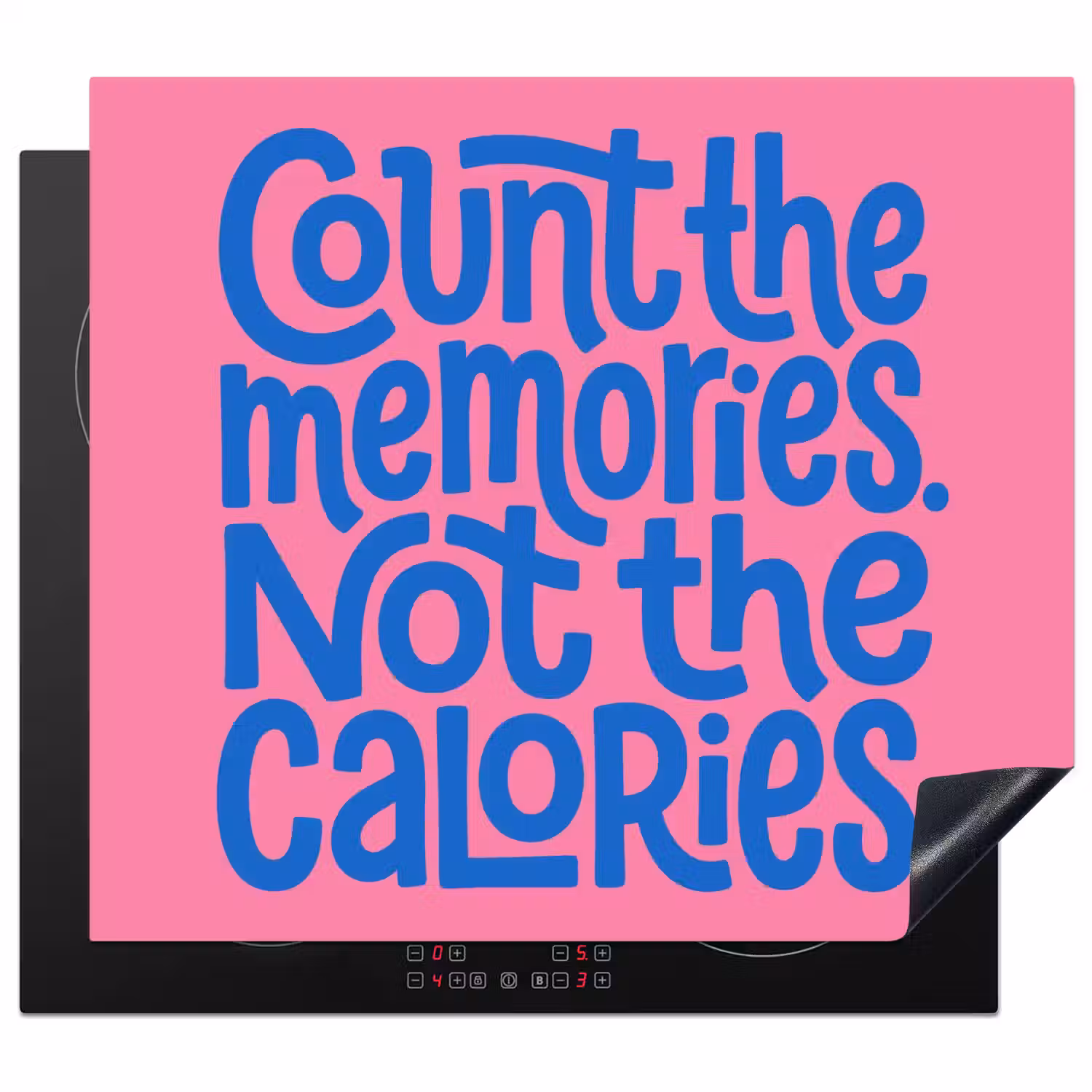 Memories - Roze - Blauw - Quote Inductie beschermer vinyl 3mm middel -3d