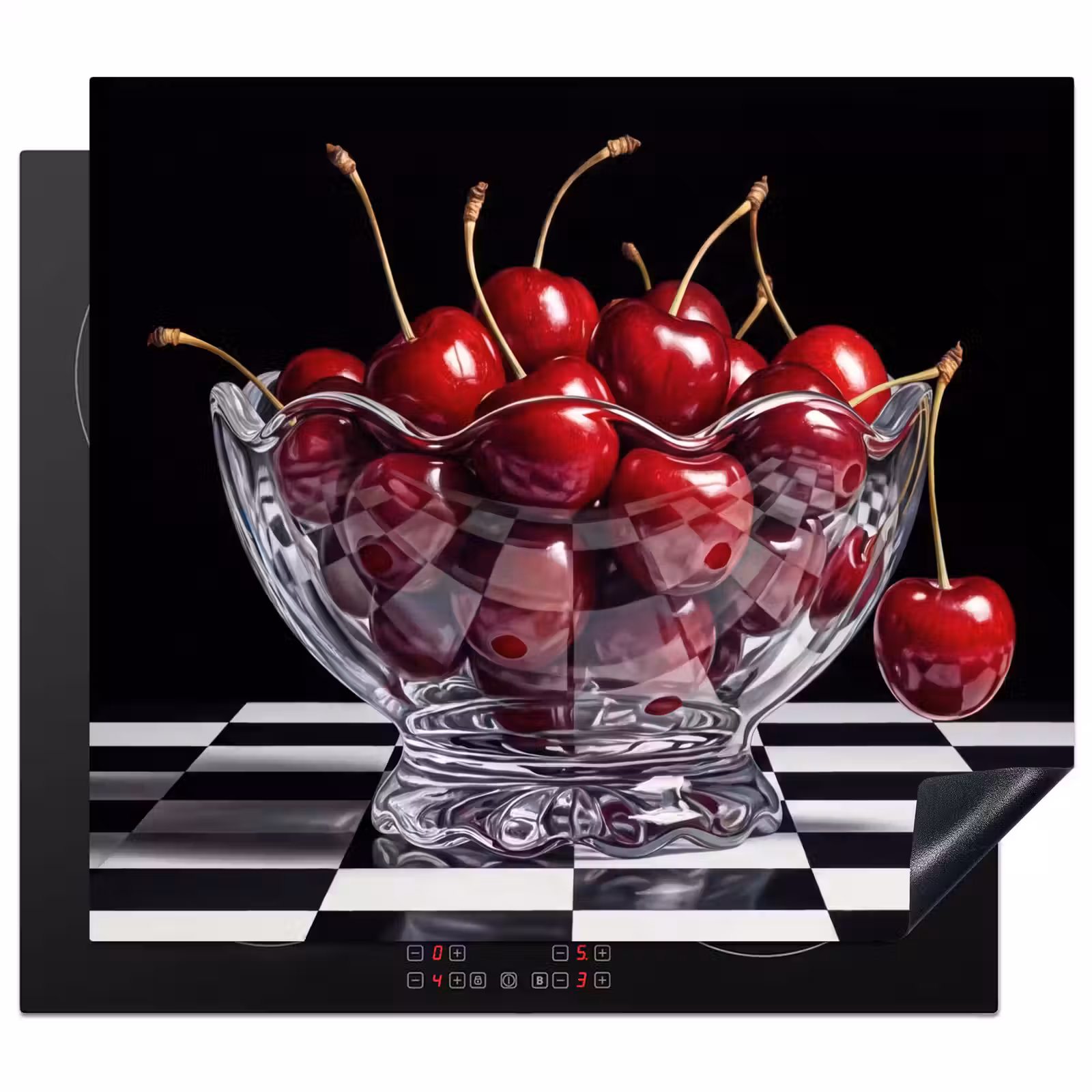 Herdabdeckplatte - Essen – Kirschen – Rot - Eten - Kersen - Rood Inductie beschermer vinyl 3mm middel