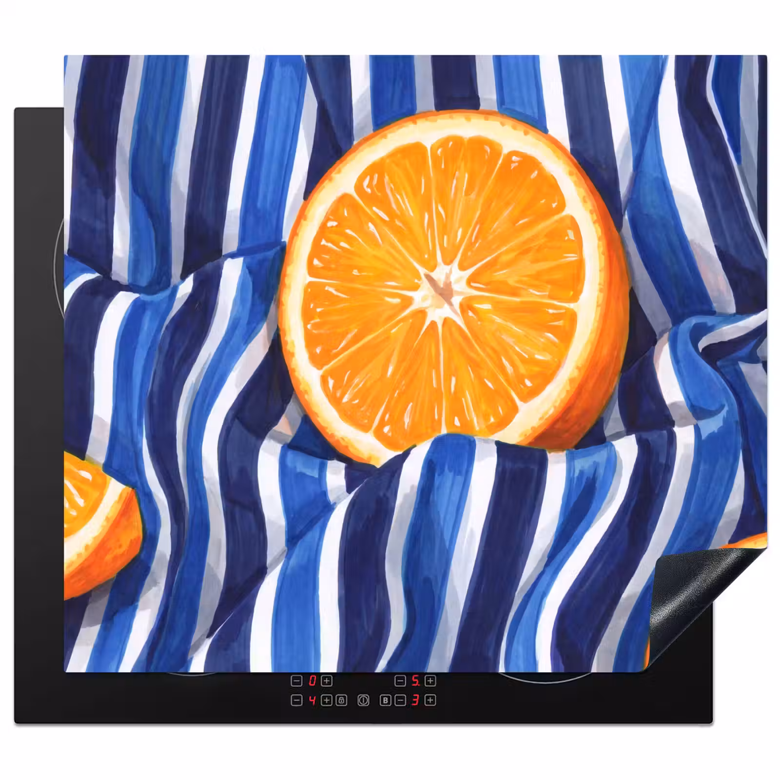 Herdabdeckplatte - Essen – Obst – Orange - Eten - Fruit - Oranje Inductie beschermer vinyl 3mm middel