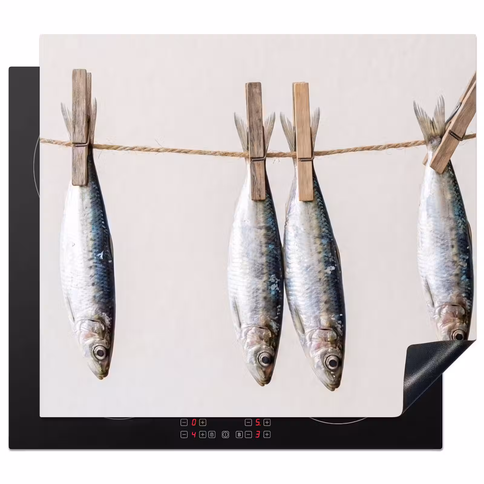 Herdabdeckplatte - Fisch – Hängend – Essen - Vis - Hangend - Eten Inductie beschermer vinyl 3mm middel