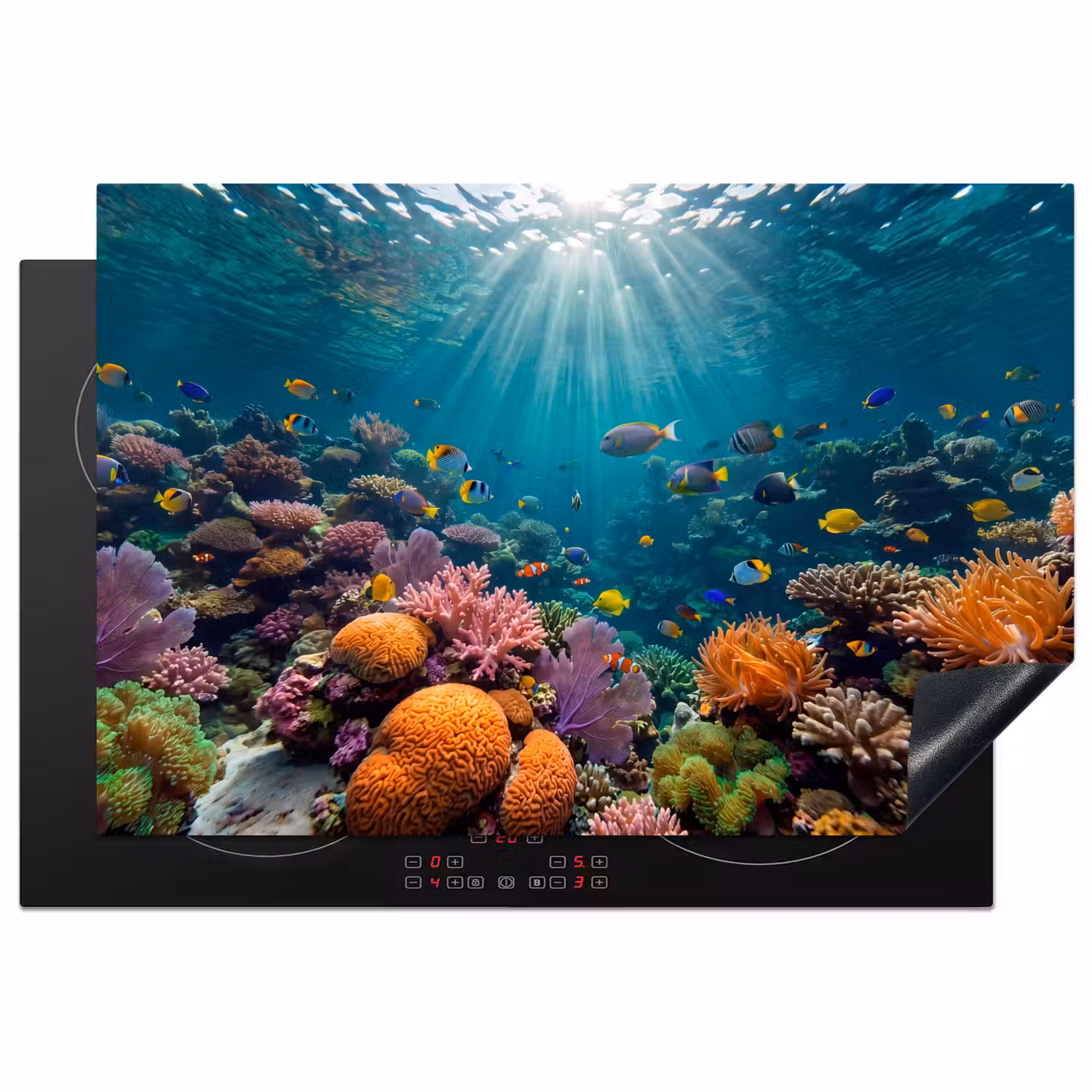 Vis - Koraal - Oceaan - Natuur - Kleurrijk Inductie beschermer vinyl 3mm klein -3d