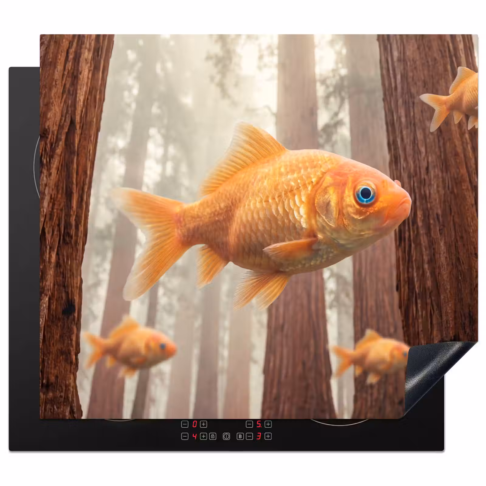 Herdabdeckplatte - Fisch – Wald – Fantasie - Vis - Bos - Fantasie Inductie beschermer vinyl 3mm middel