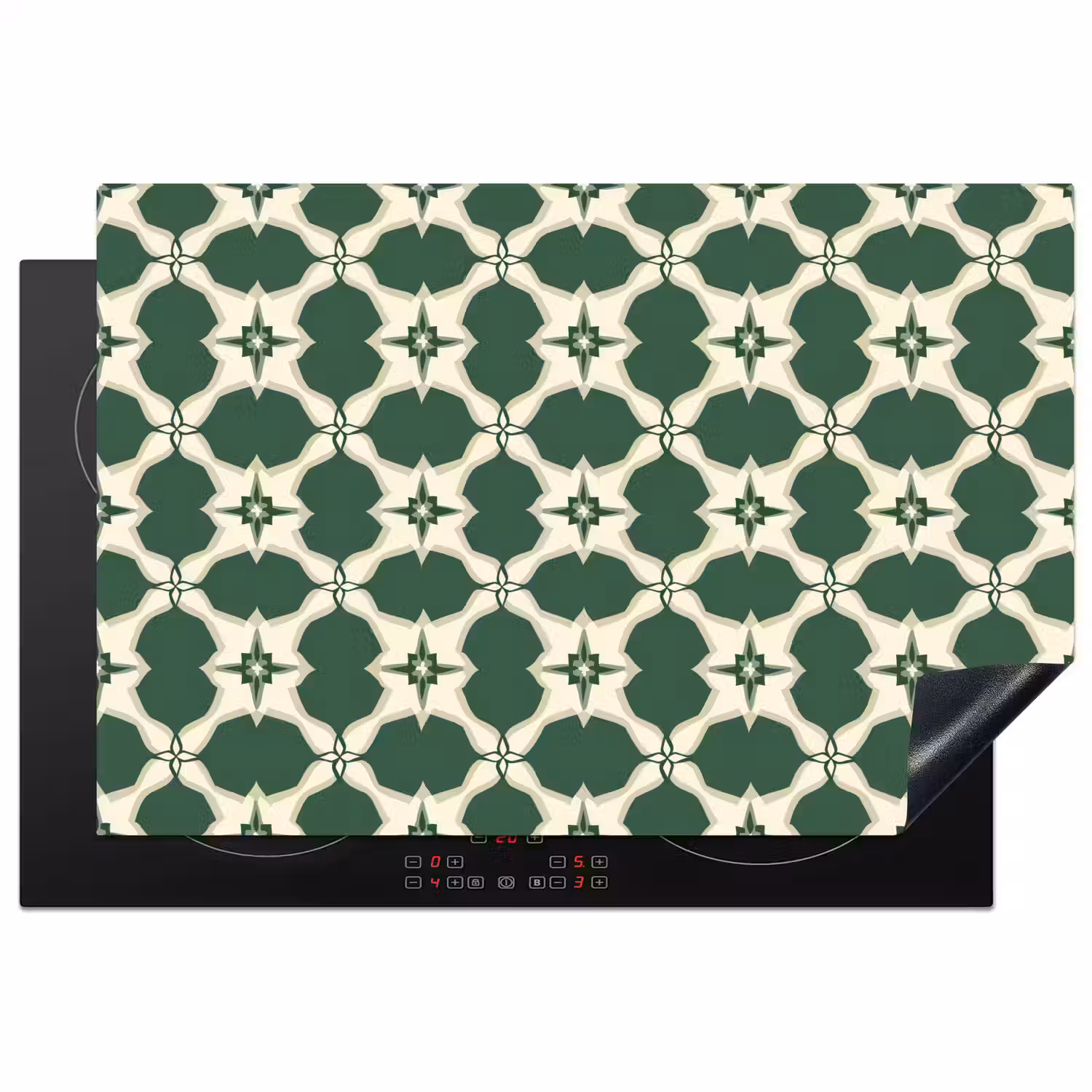 Tegel - Klassiek - Groen Inductie beschermer vinyl 3mm klein 276 -3d