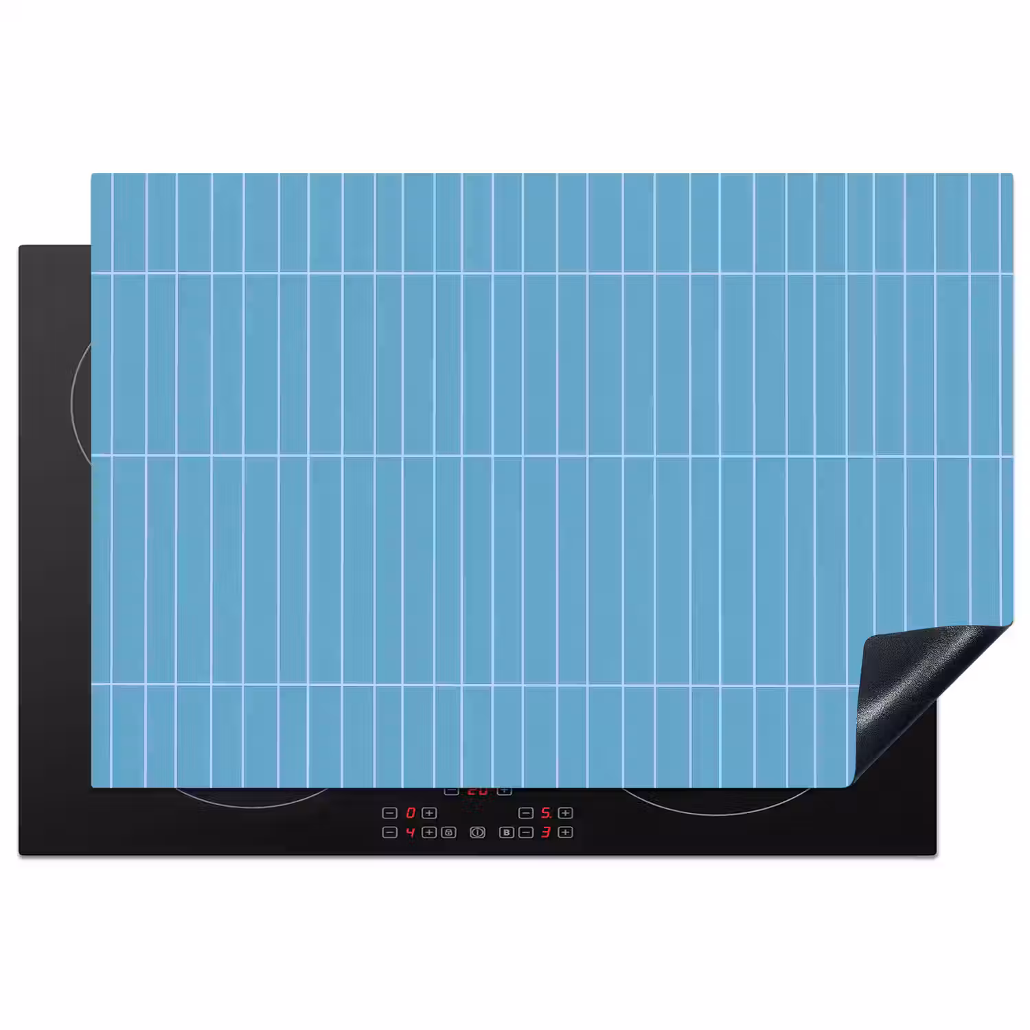 Tegel - Langwerpig - Patroon - Blauw Inductie beschermer vinyl 3mm klein 276 -3d
