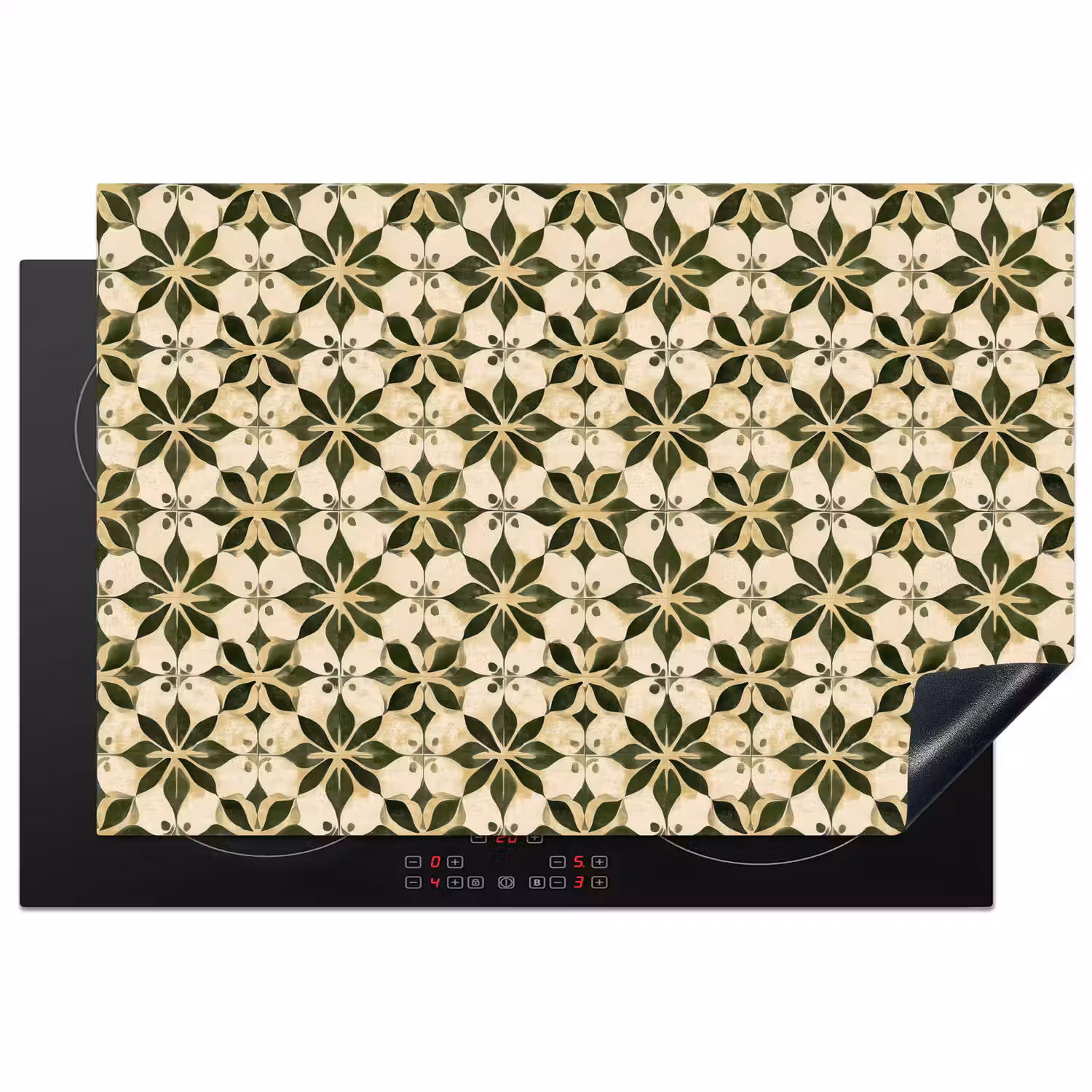 Tegel - Dessin - Groen Inductie beschermer vinyl 3mm klein 276 -3d