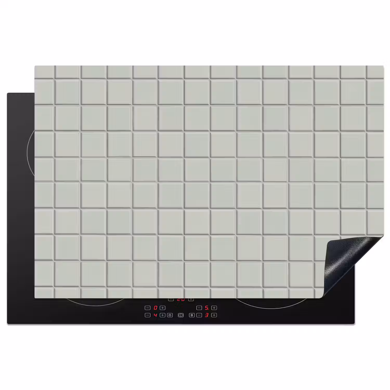 Tegel - Patroon - Lichtgroen Inductie beschermer vinyl 3mm klein 276 -3d