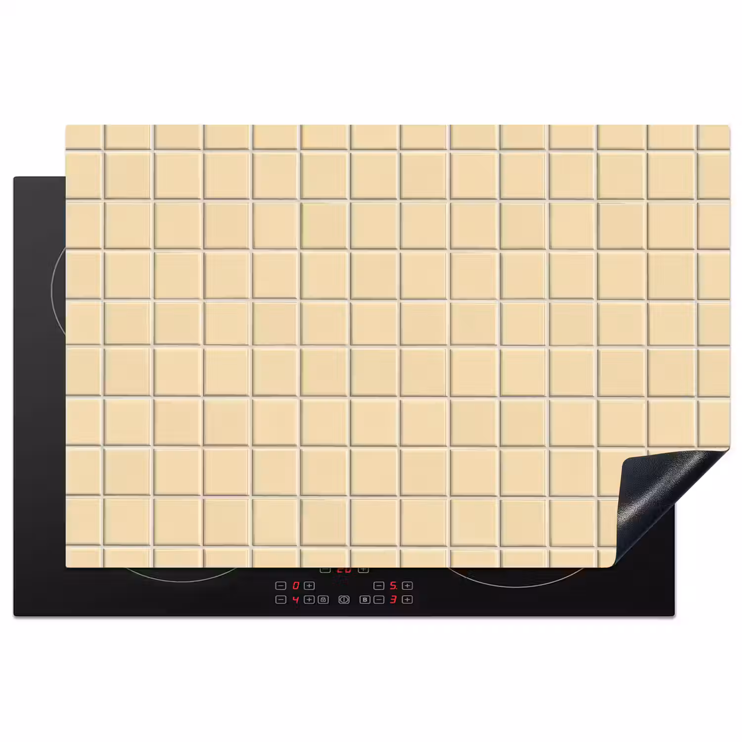 Tegels - Patroon - Crème Inductie beschermer vinyl 3mm klein 276 -3d