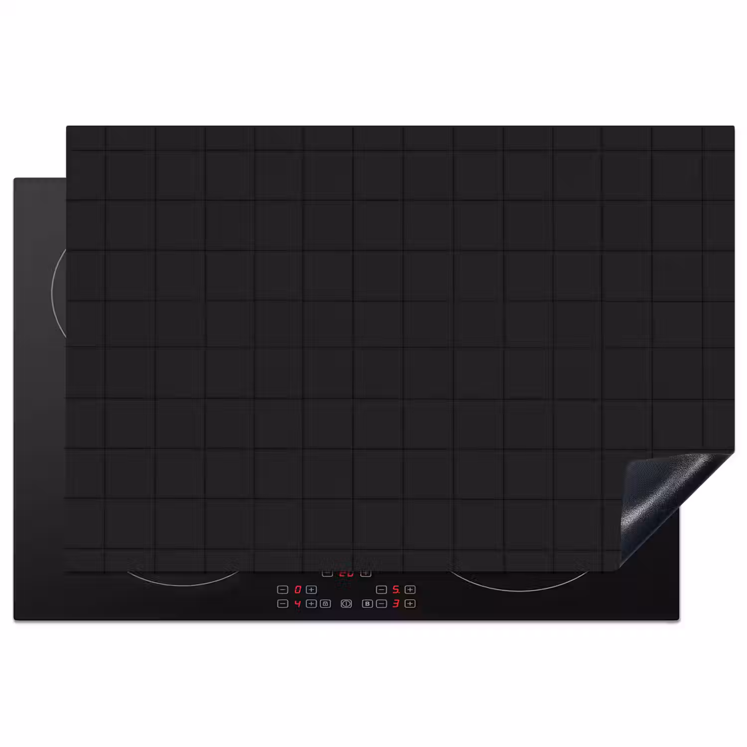 Tegels - Patroon - Mat - Zwart Inductie beschermer vinyl 3mm klein 276 -3d