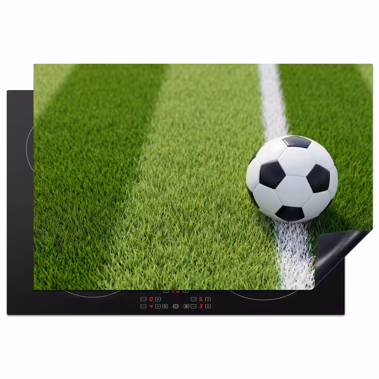 Voetbal - Grasveld - Sport - Groen Inductie beschermer vinyl 3mm klein -3d