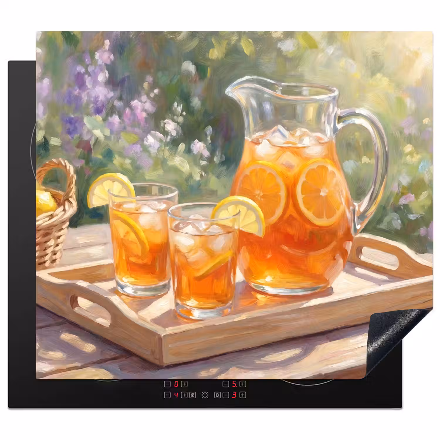 Drank - Citroen - Zomer - Tuin - Geel Inductie beschermer vinyl 3mm middel -3d