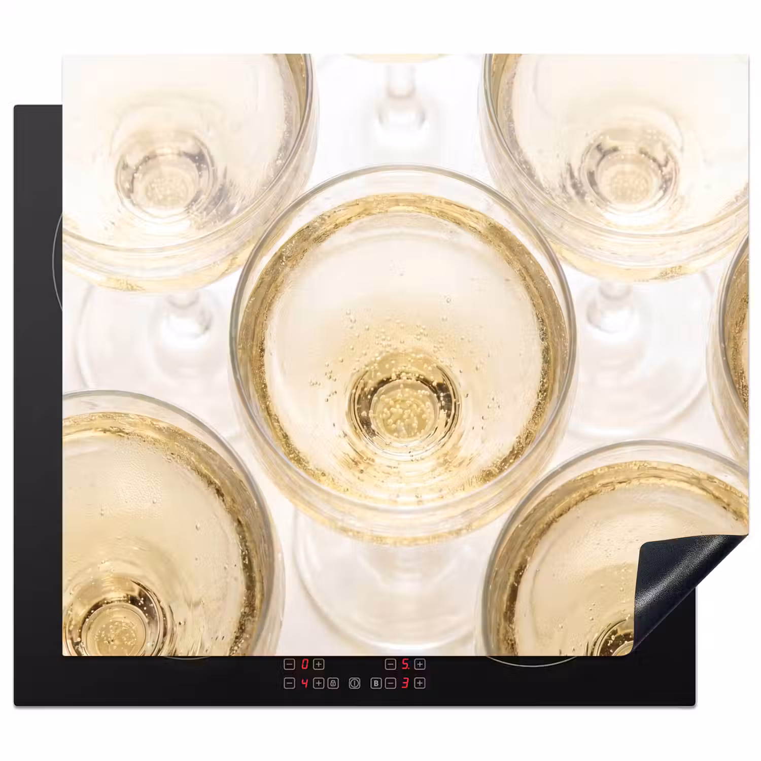 Drank - Glazen - Feest - Goud Inductie beschermer vinyl 3mm middel -3d